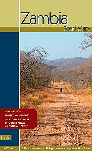 Zambia Road Map: GPS-taugliche Straßenkarte im Maßstab 1:1 500 000 mit 210 GPS-Koordinaten
