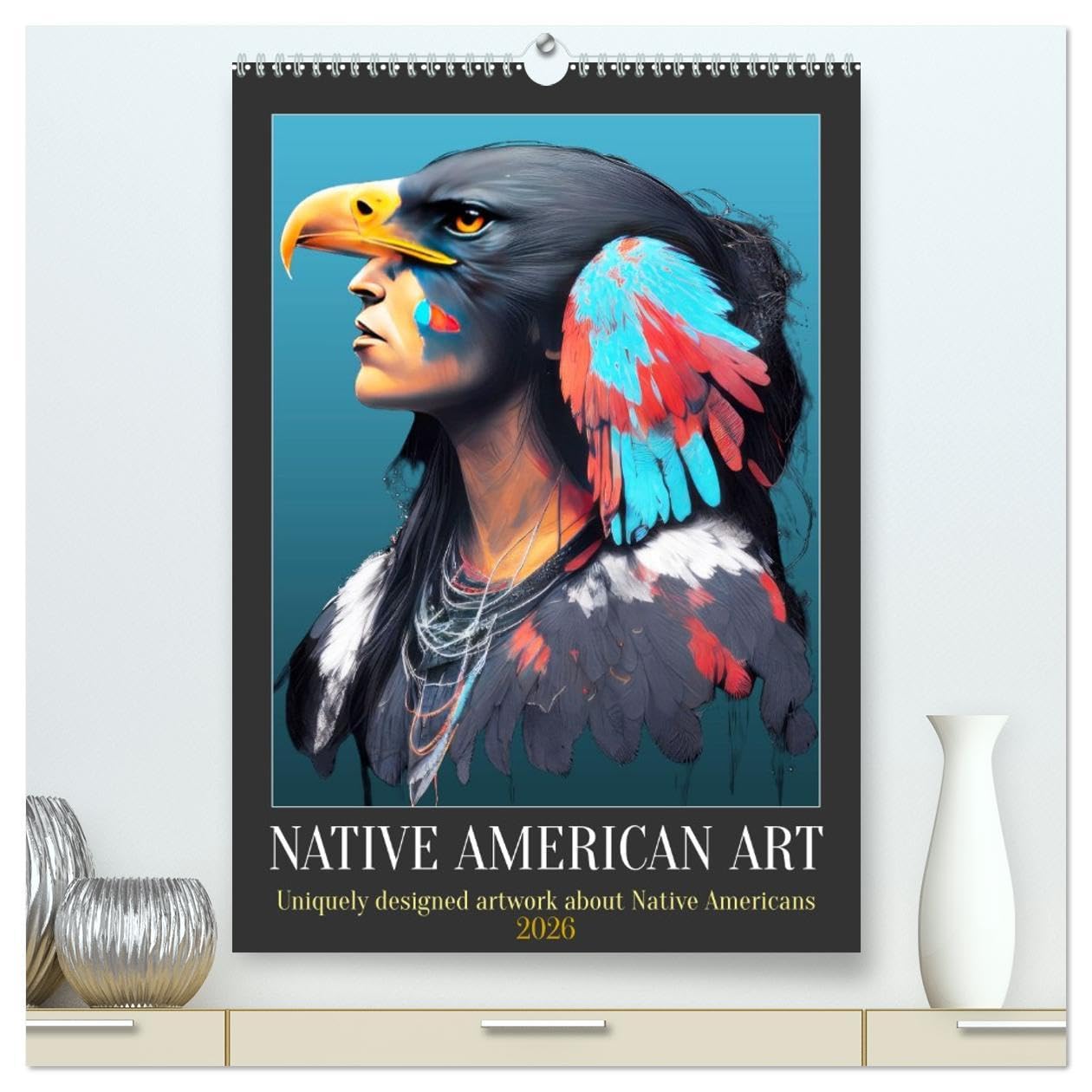 Native American Art (High Quality Premium Wall Calendar 2026 DIN A2 portrait),CALVENDO 12 Month Wall Calendar: Uniquely designed artwork of Native Americans