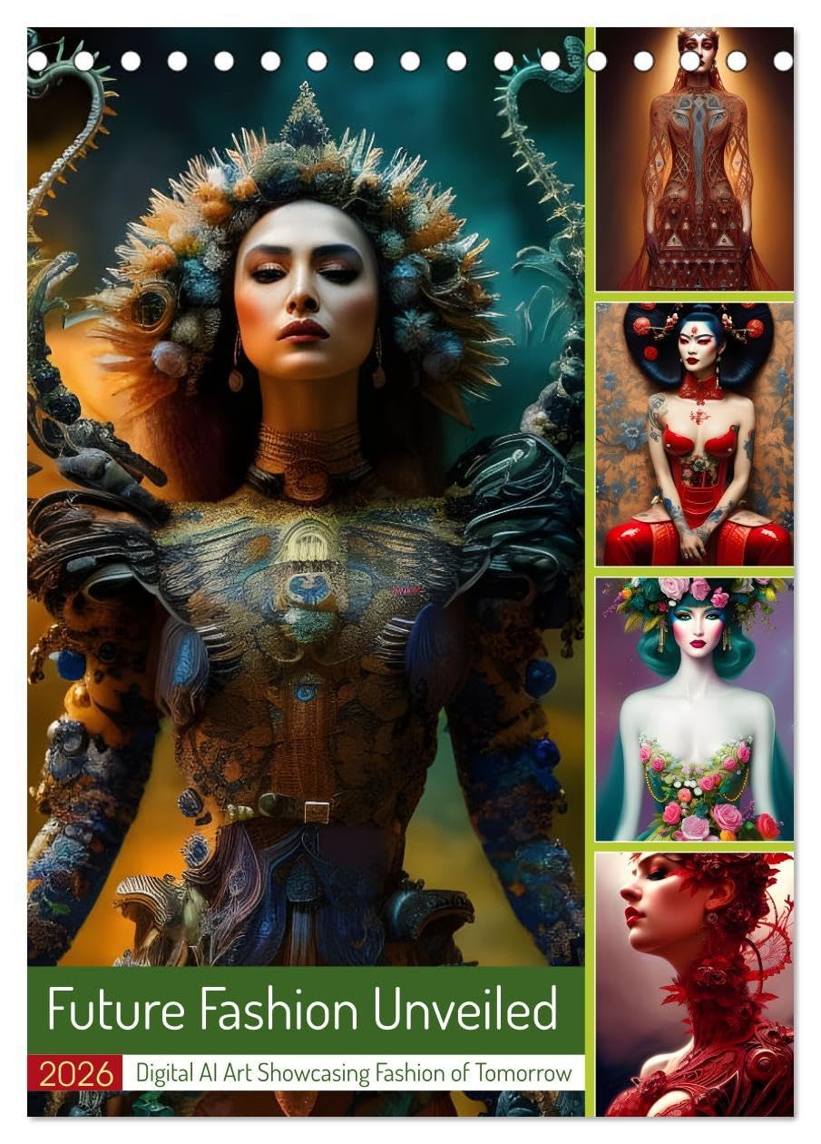 Future Fashion Unveiled (Desk Calendar 2026 DIN A5 portrait), CALVENDO 12 Month DeskCalendar: Digital AI Art Showcasing Fashion of Tomorrow