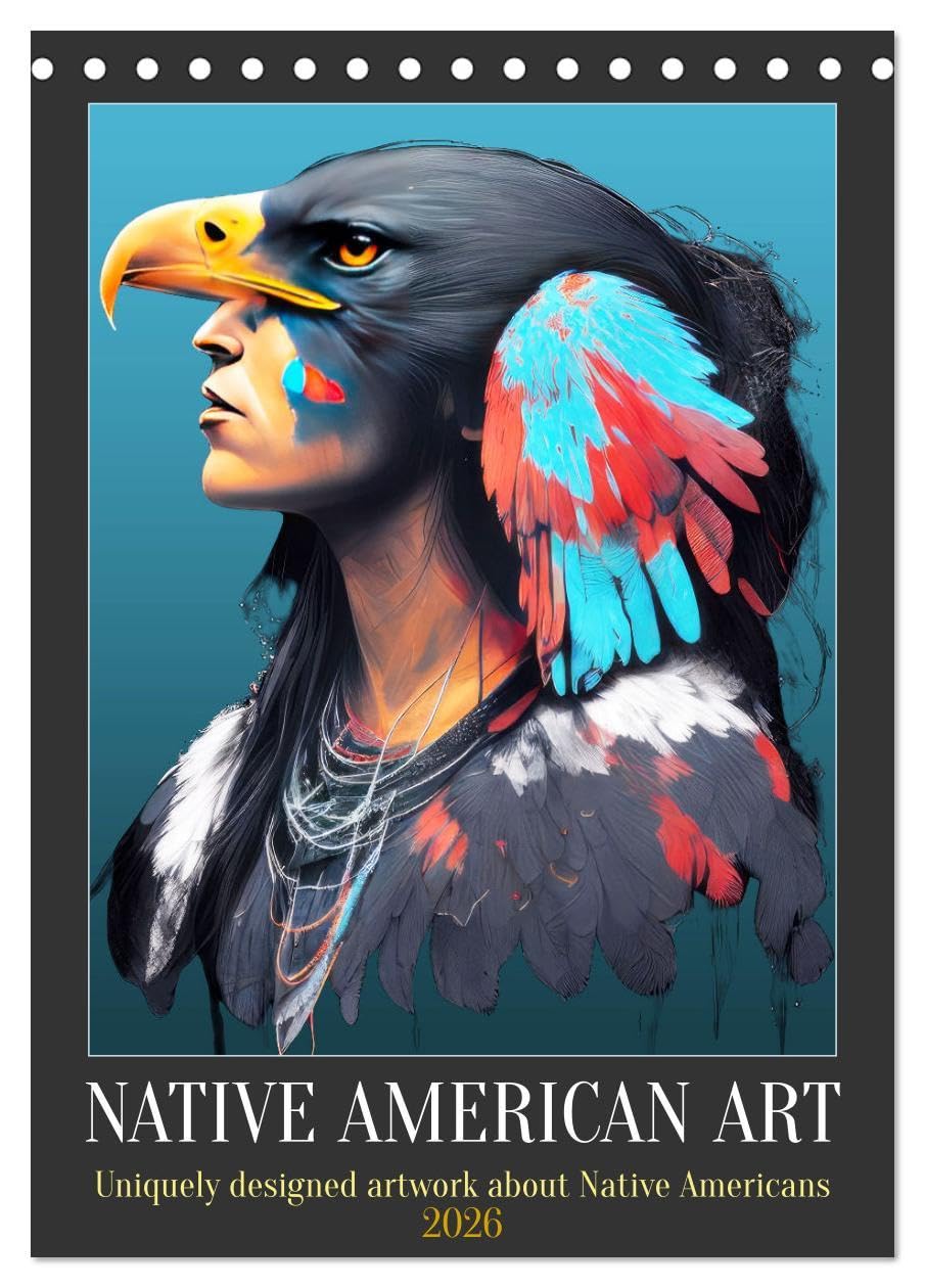 Native American Art (Desk Calendar 2026 DIN A5 portrait), CALVENDO 12 Month DeskCalendar: Uniquely designed artwork of Native Americans