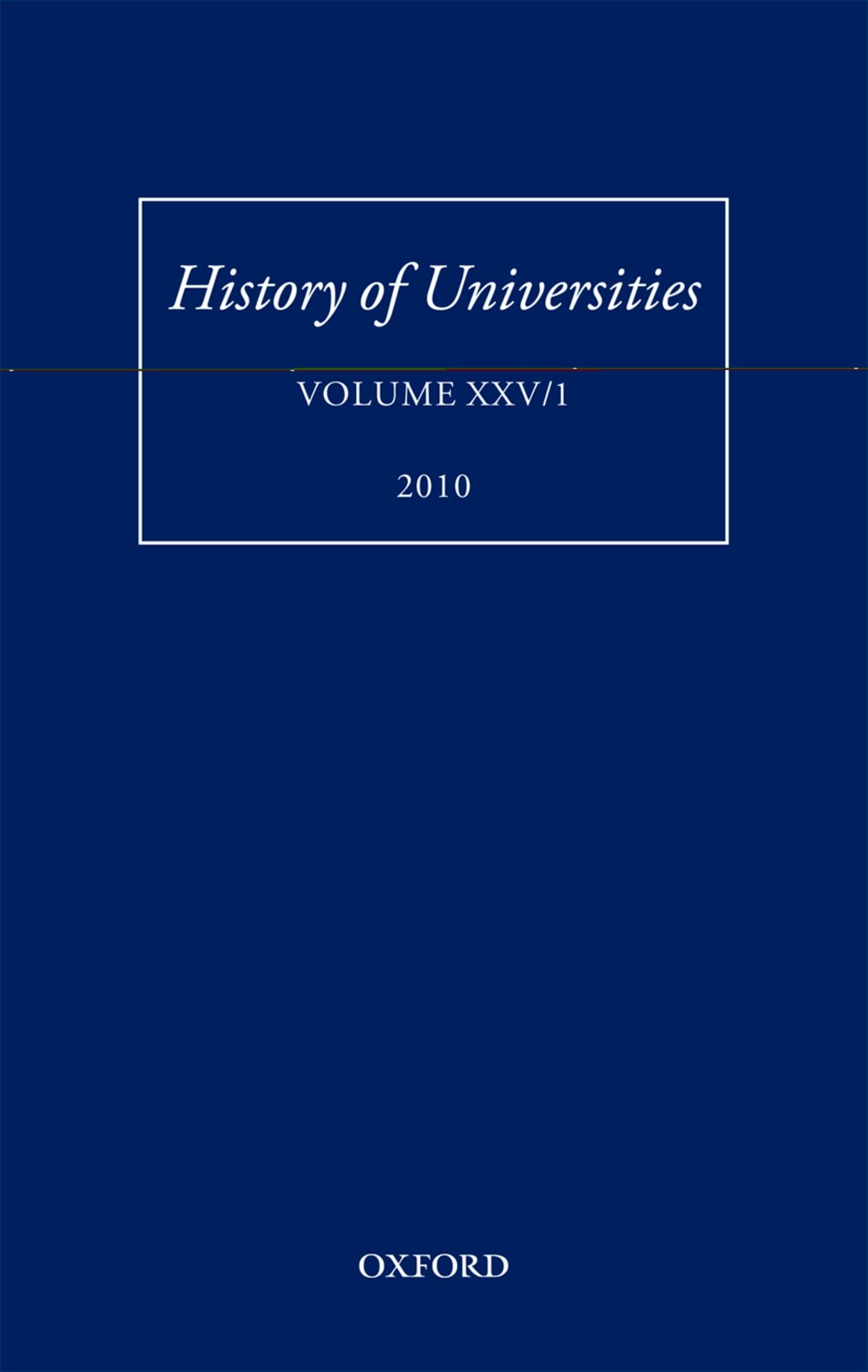 History of Universities: Volume XXV/1