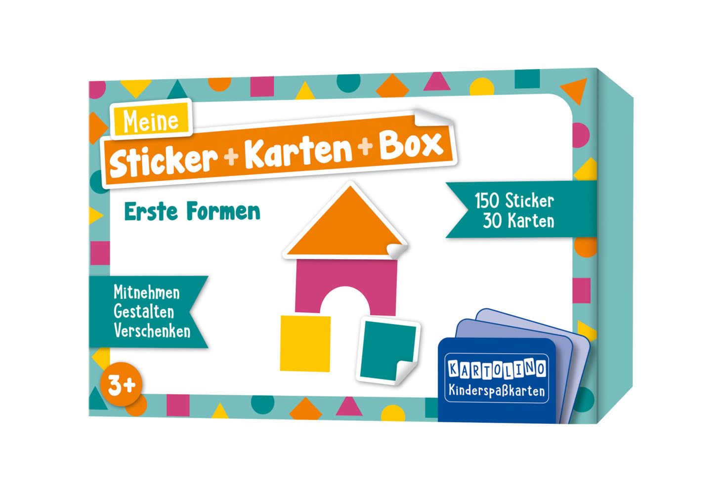 Meine Sticker + Karten + Box - Erste Formen: Mitnehmen, gestalten, verschenken (KARTOLINO Kinderspaßkarten: Meine Sticker+Karten+Box)