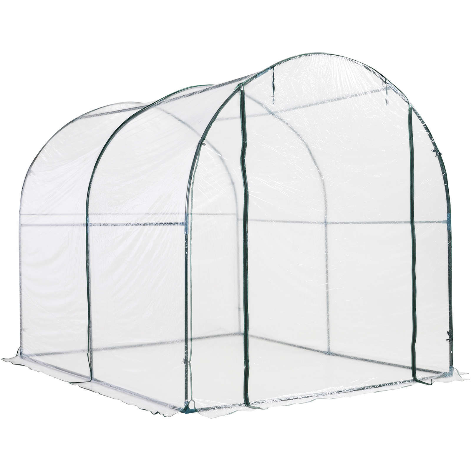 Outsunny Gewächshaus Foliengewächshaus Treibhaus Frühbeet Tomatenhaus Pflanzenhaus 200 x 250 x 200 cm   Aosom