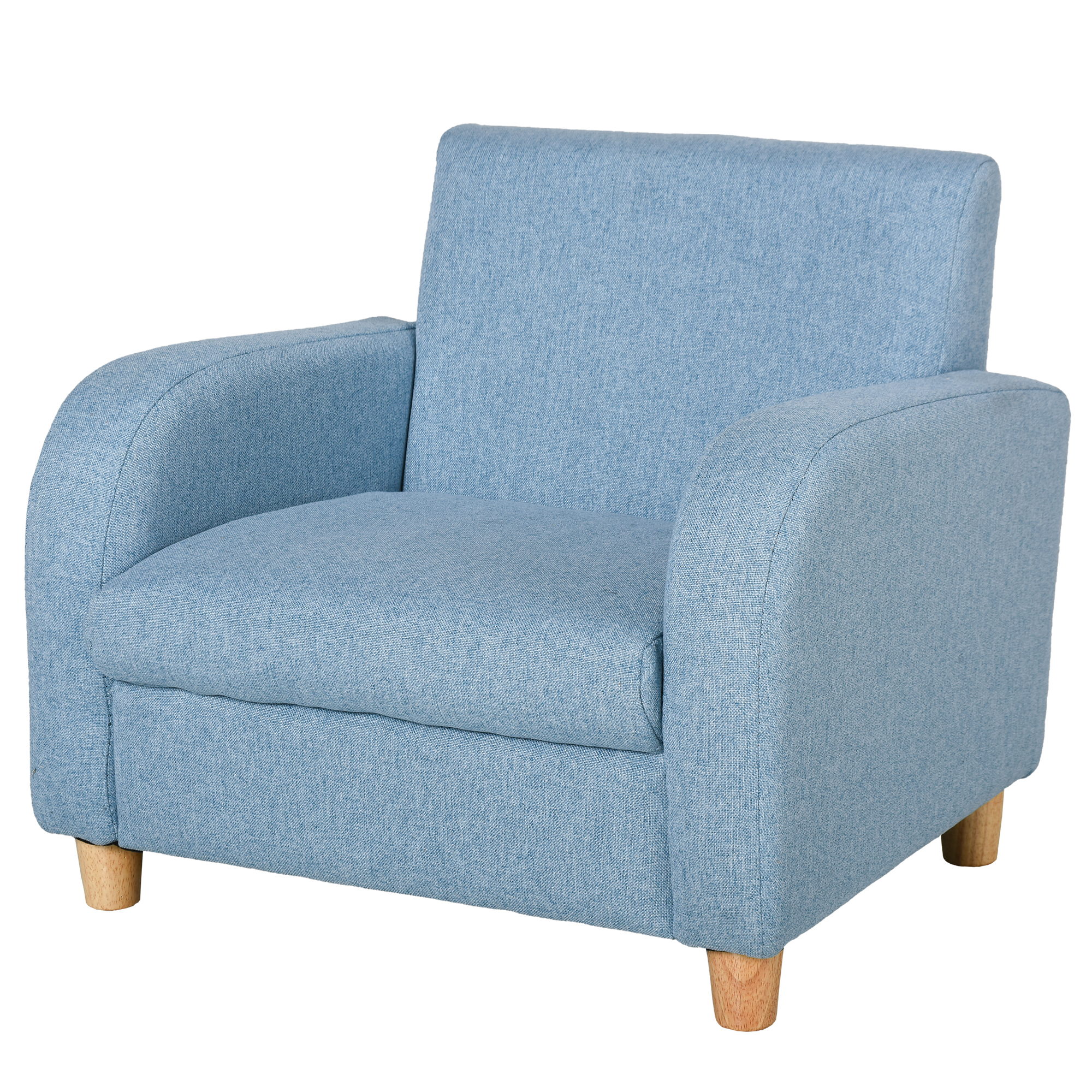 HOMCOM Kindersessel Kindersofa mit dickem Schaumstoff & Sitzkissen, Anti-Rutsch-Füße, Blau, 49x45x44,5cm für Kinderzimmer   Aosom.de