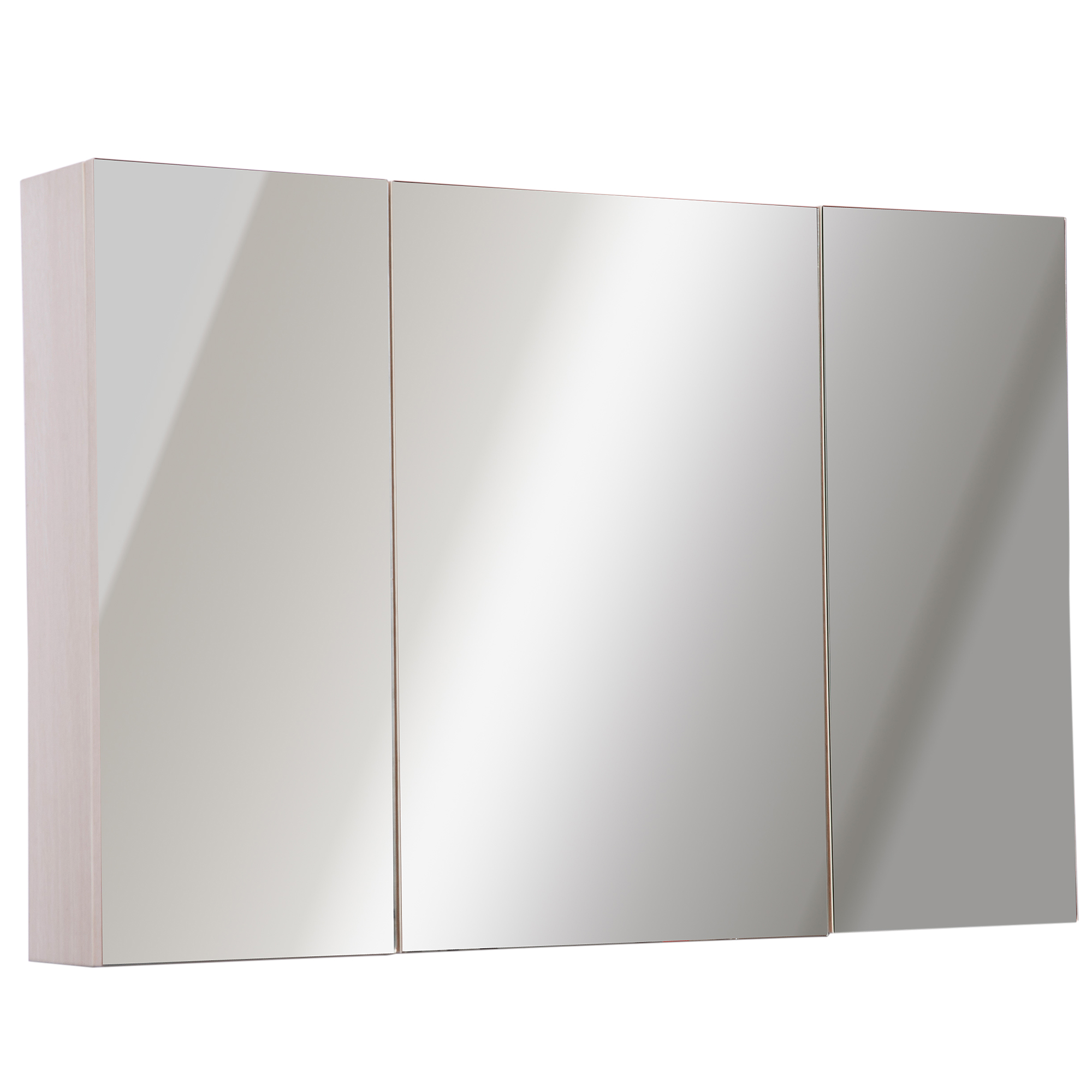 kleankin Spiegelschrank Badschrank Spiegel Wandschrank Badhängeschrank Weißeiche B90 x H60 x D13,5 cm Aosom