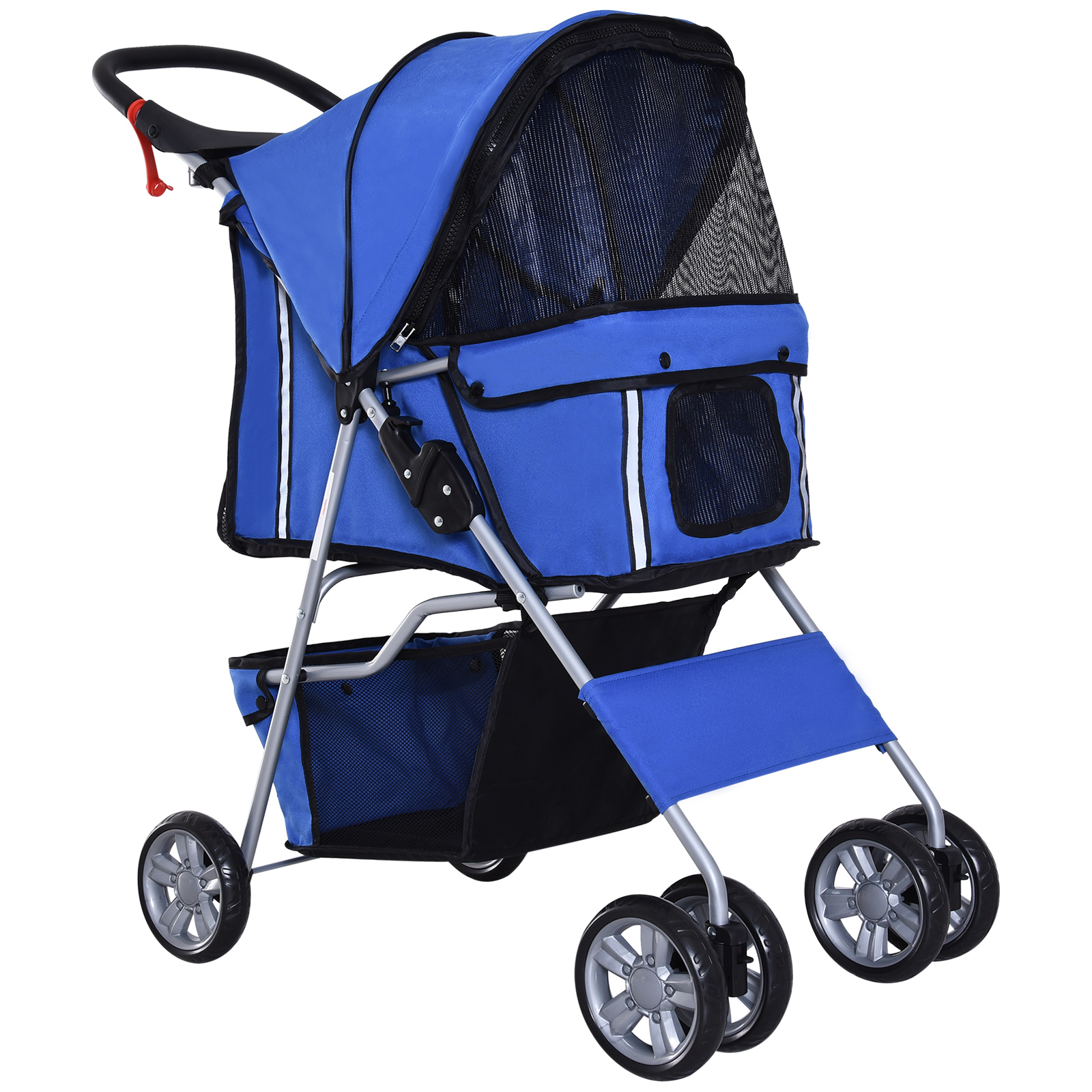 PawHut Hundewagen Hundebuggy Pet Stroller Jogger Anhänger für Hunde Blau, faltbar & leicht, ideal für Ausflüge Aosom.de