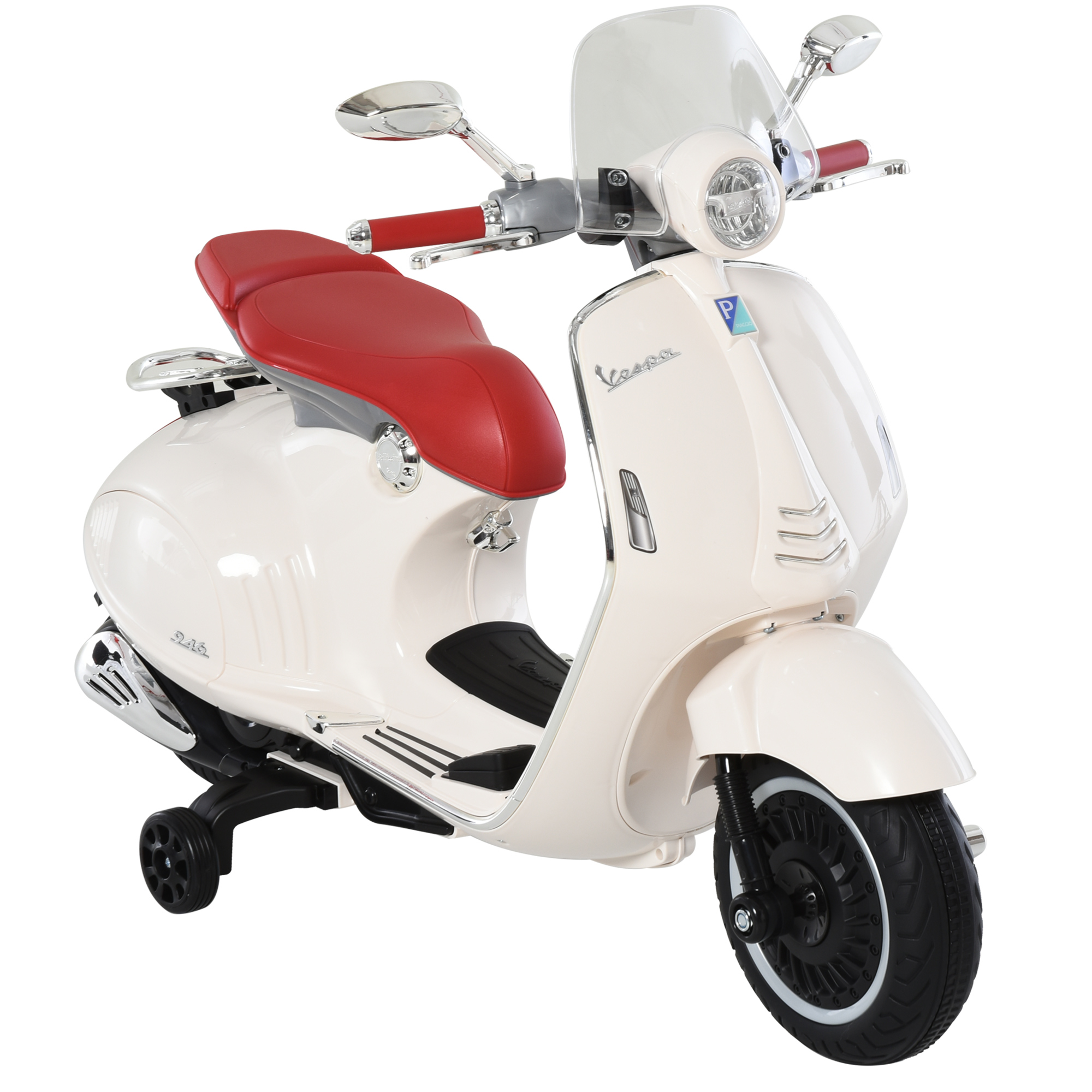 HOMCOM Elektro-Kinderfahrzeug Motorrad MP3-Musik Beleuchtung 3-6 Jahre PP Weiß 108x49x75cm   Aosom