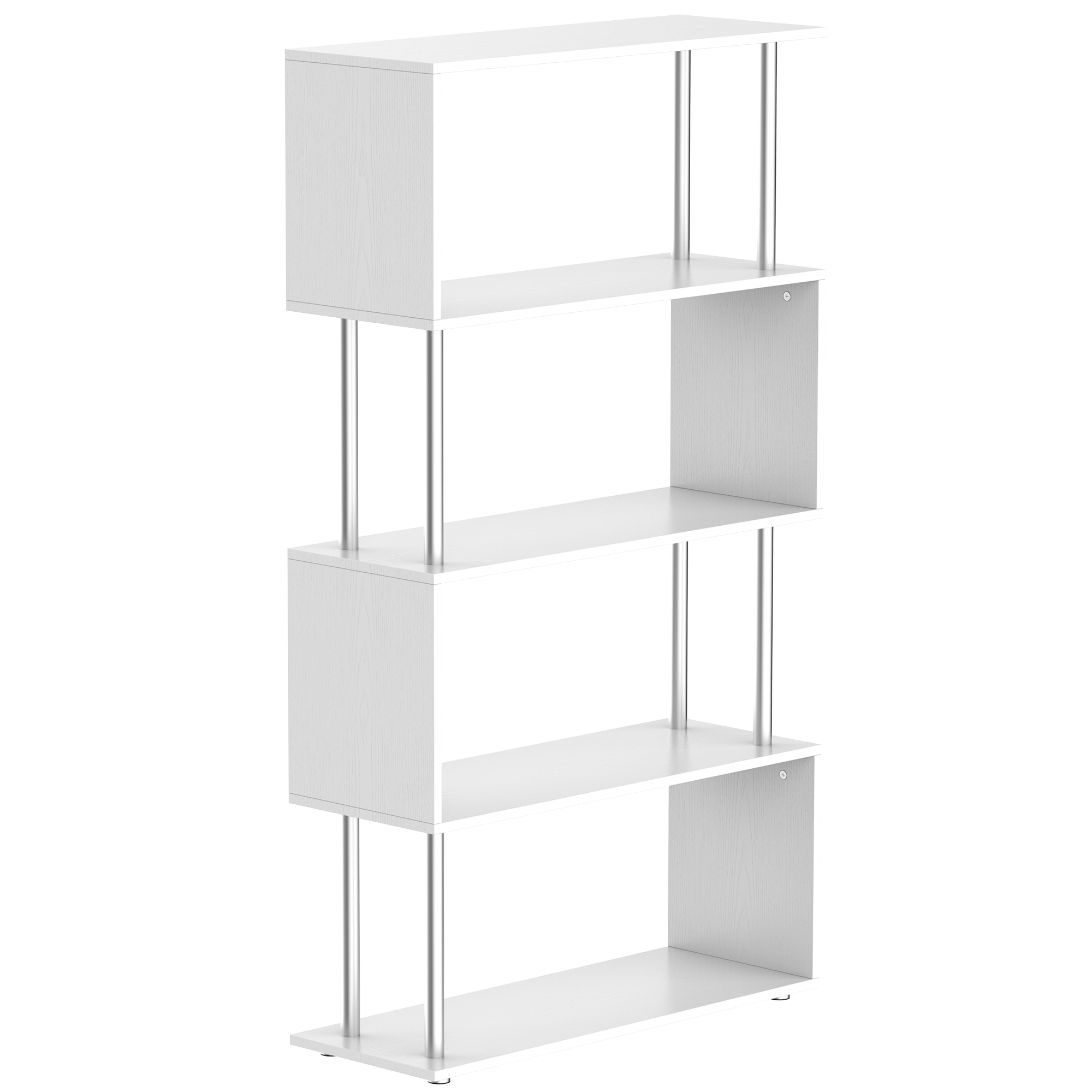 HOMCOM Standregal 4 Fächer Raumteiler Eckregal Wandregal Büroregal Weiß 80x30x145 cm Aosom