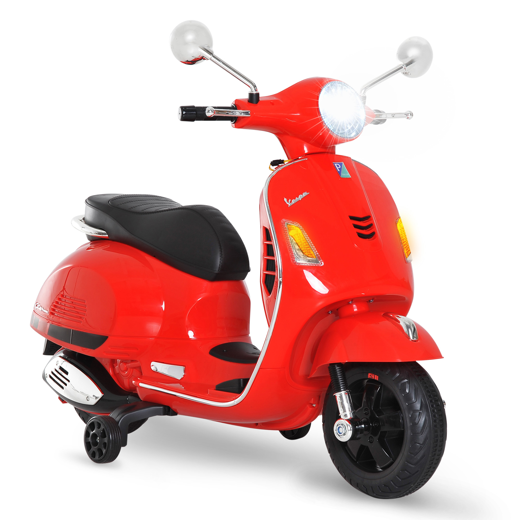 HOMCOM® Elektro Kindermotorrad VESPA Kinderauto Weiß Rot Aosom