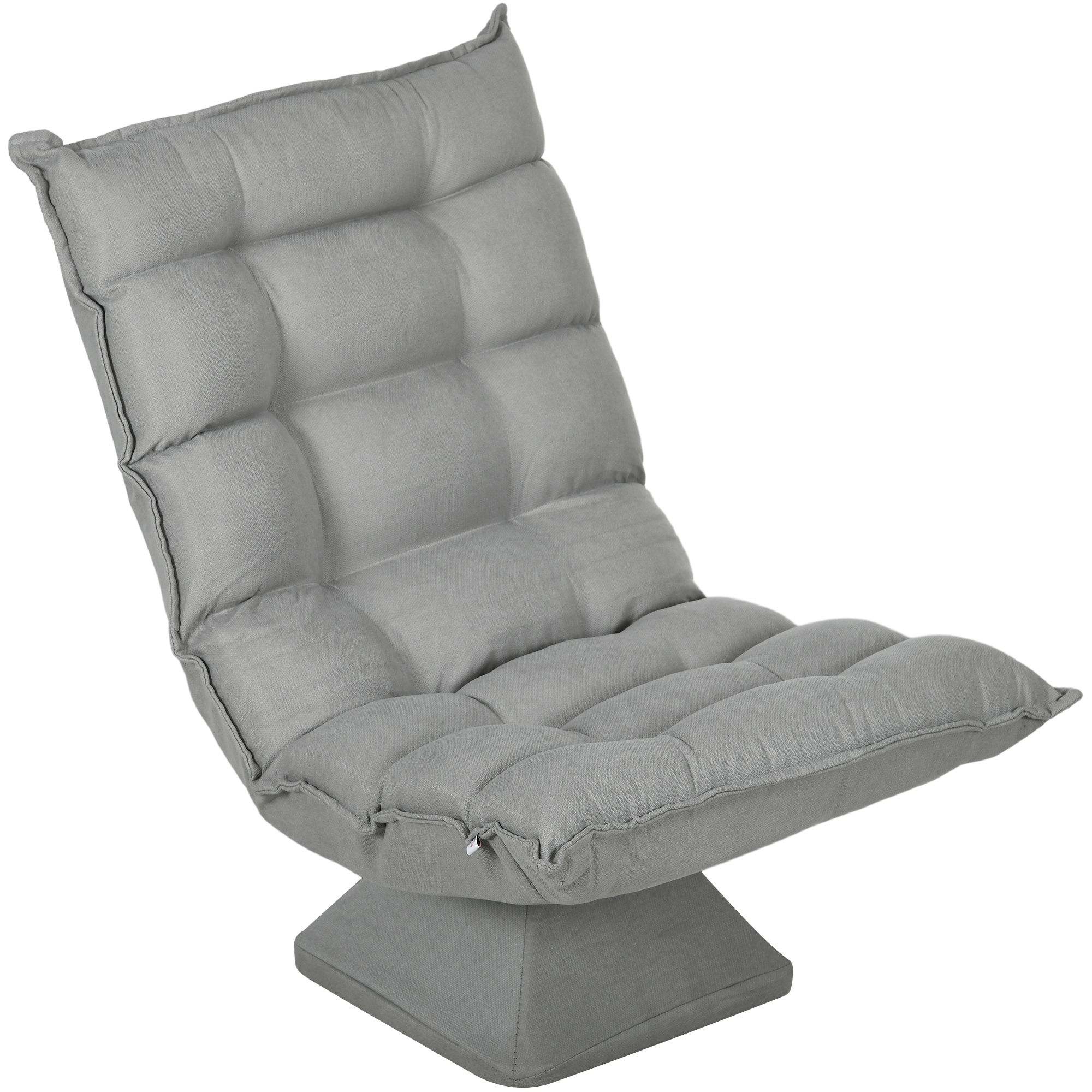 HOMCOM Bodenstuhl verstellbares drehbares Bodensofa Meditationsstuhl Relaxsessel Lazy Sofa für Wohnzimmer Büro hellgrau   Aosom.de
