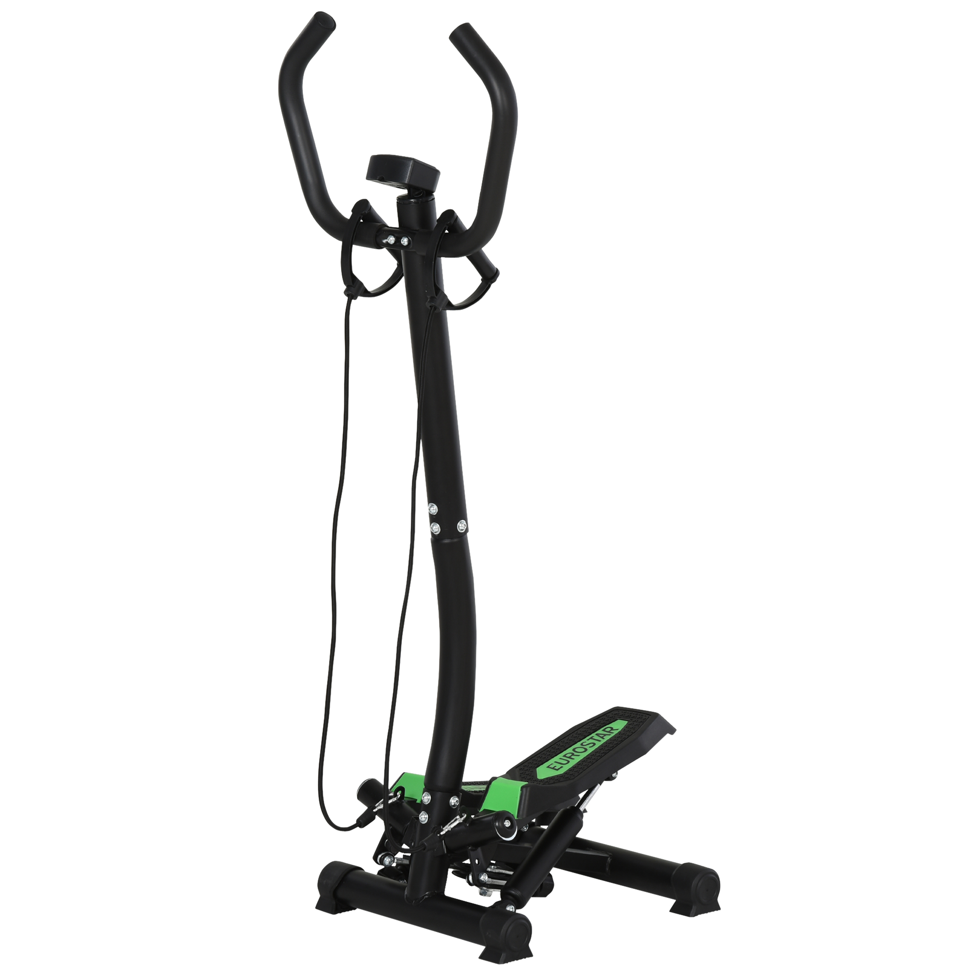 HOMCOM Stepper Sidestepper mit Haltegriff und Trainingsbändern, Heimtrainer mit LCD Display aus Stahl, ideal für Fitness und Zuhause Aosom.de