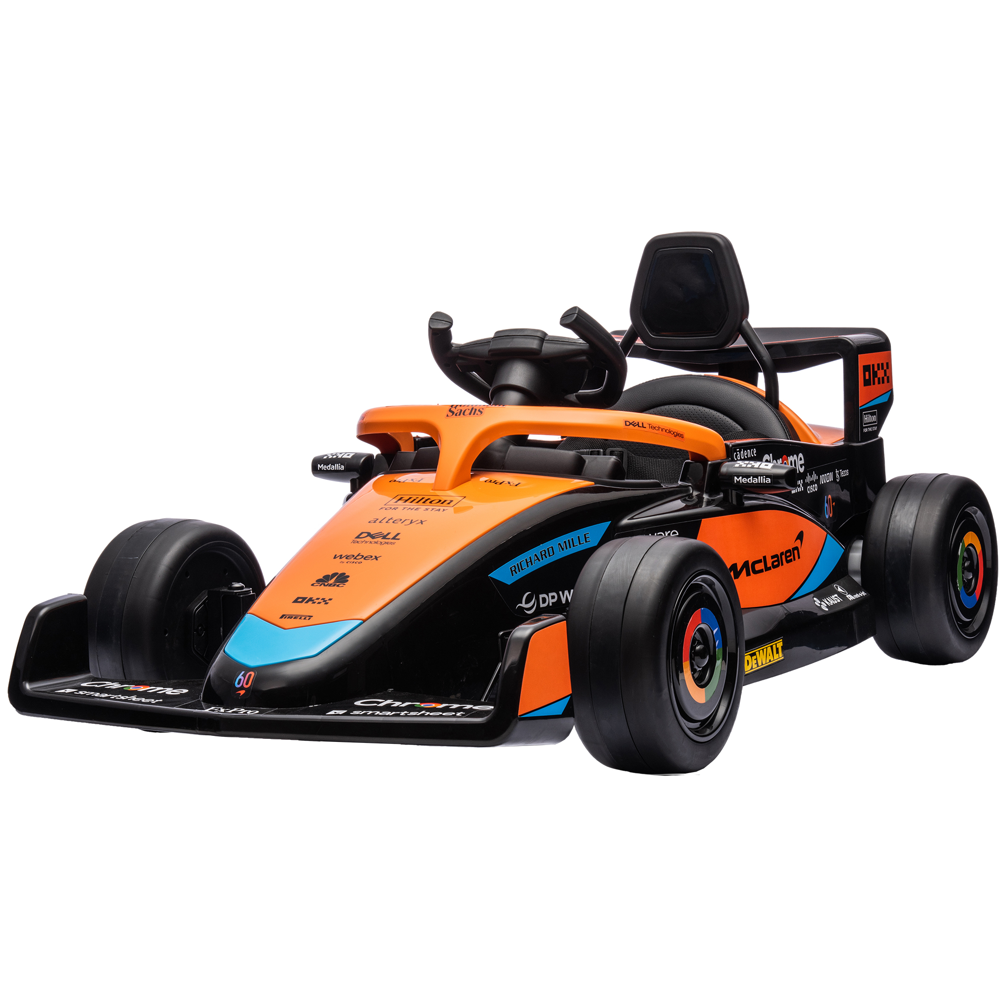AIYAPLAY McLaren Kinderauto, mit 2-Gang, 2 Motoren, Fernbedienung, MP3 USB, Federung, Hupe, für 3-5 Jahre Kinder, Tragfähigkeit 30 kg, Orange Aosom