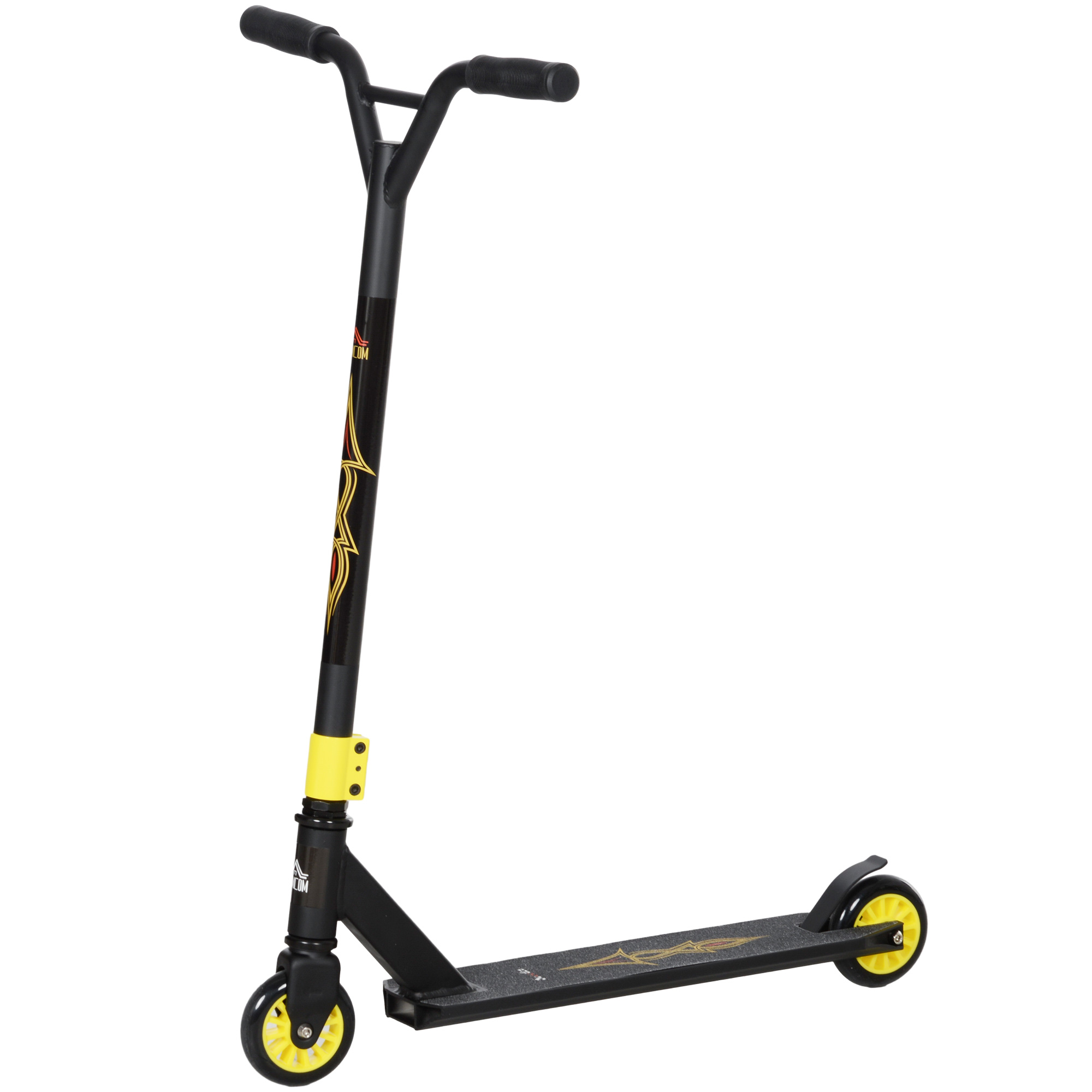HOMCOM Stunt Scooter, Funscooter, Stuntscooter mit ABEC 9 Kugellagern, Kickscooter mit 100 mm Kunstleder Räder, Tretroller, Cityroller, Trick Roller für Kinder ab 14 Jahre Aosom