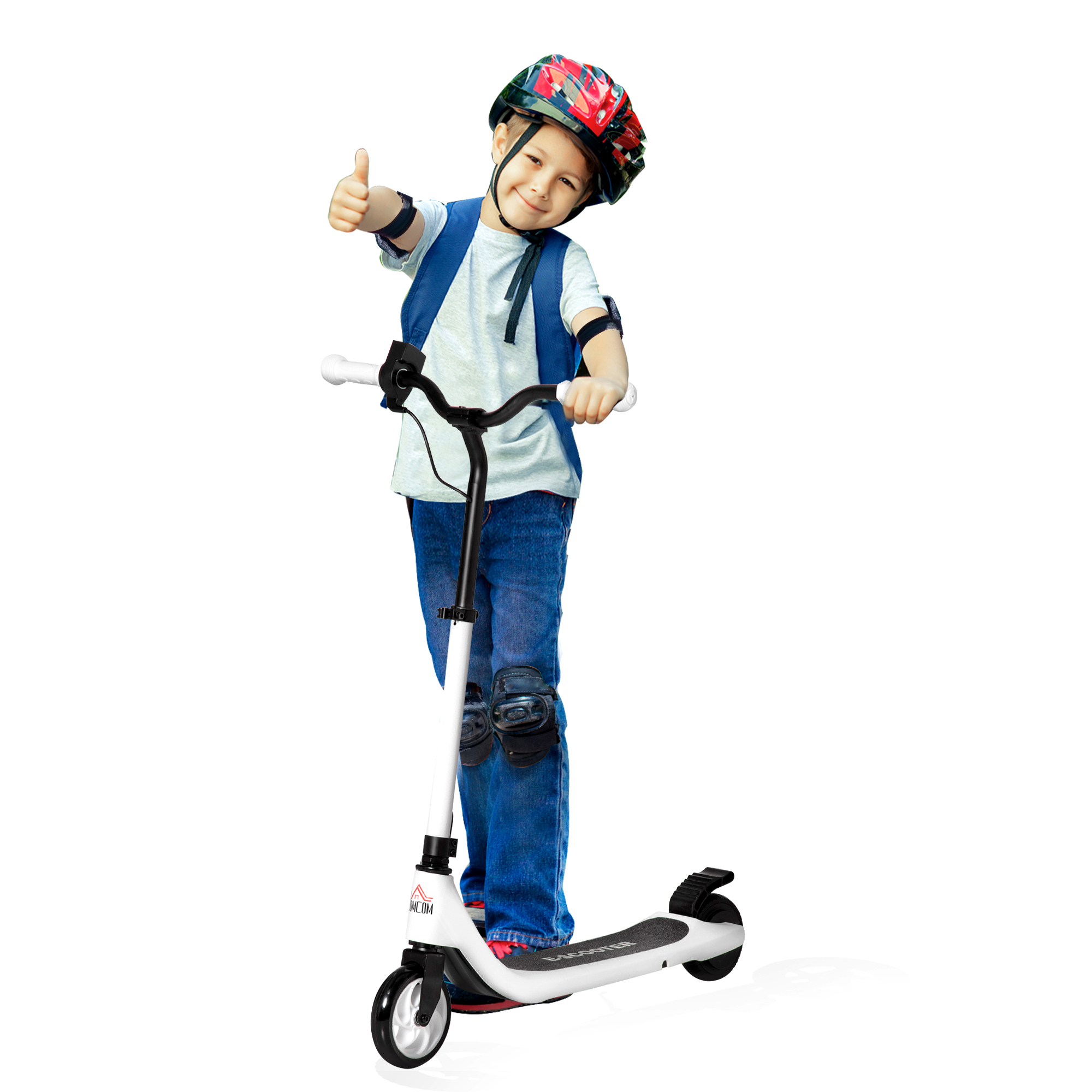 HOMCOM E-Scooter Elektroroller mit Batteriestandsanzeige, höhenverstellbarer Lenker, max 8km/h, für Kinder ab 6 Jahren, Schwarz-Weiß   Aosom.de