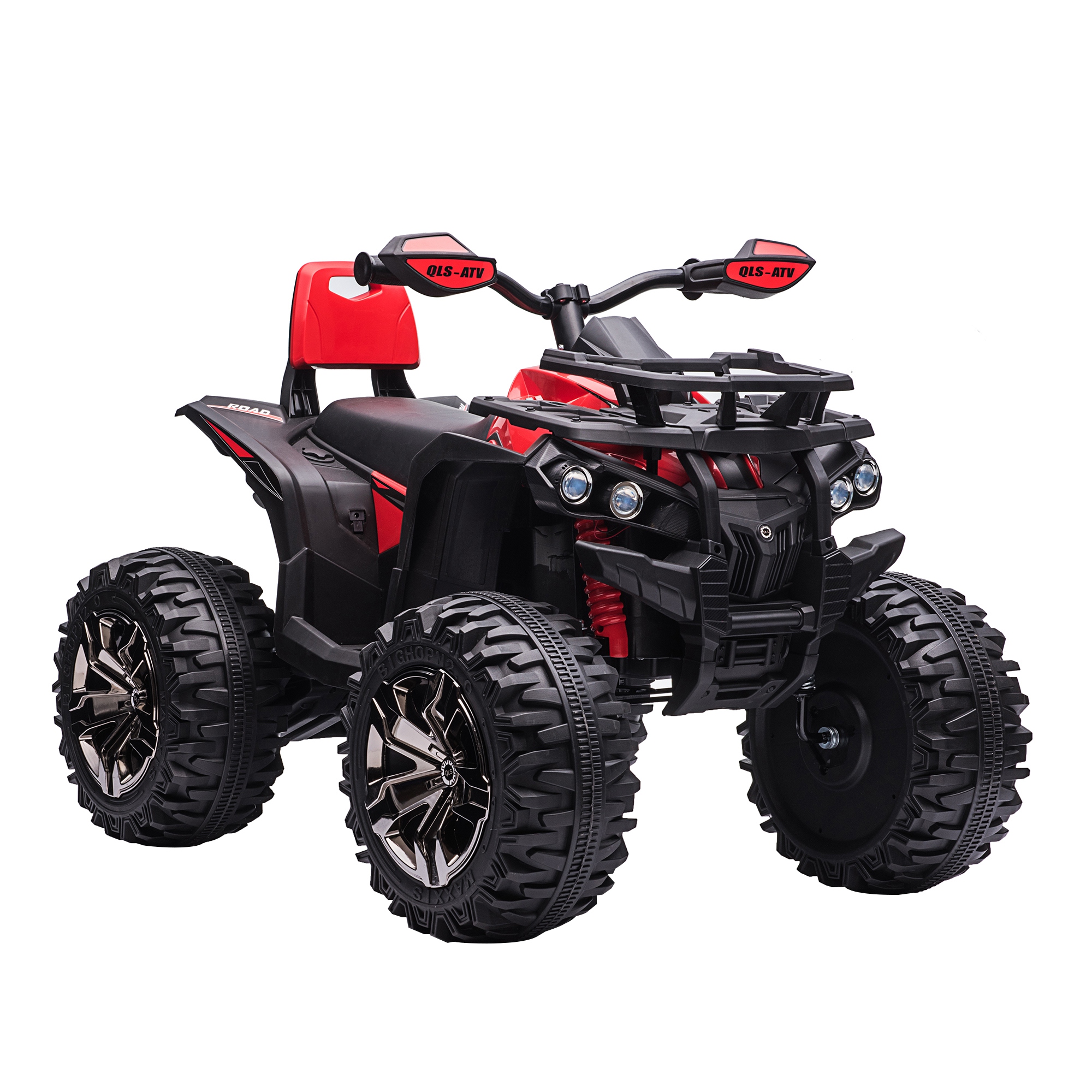 HOMCOM Elektro-Quad 12V Kinderquad mit Scheinwerfer & USB-Anschluss, MP3-Musikplayer, für 3-5 Jahre, 3-8 km/h, Metall, Rot   Aosom.de