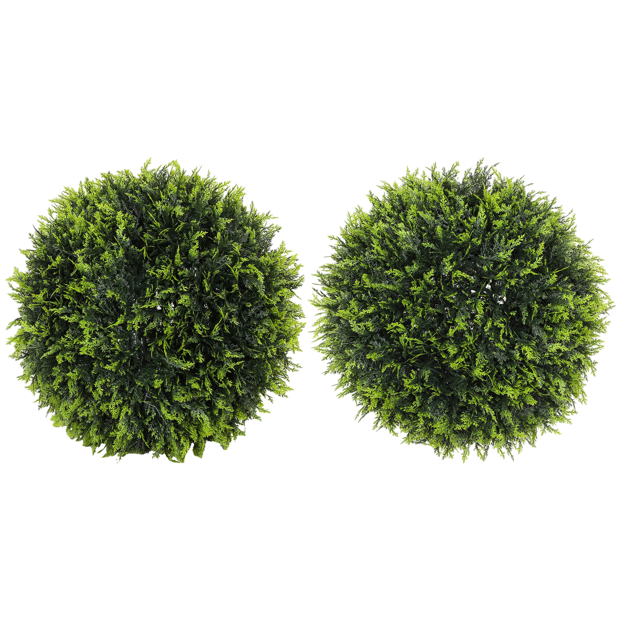 HOMCOM 2er-Set Künstlicher Zeder, 45 cm Zimmerpflanze, Kunstpflanze, Dekopflanze, Dekorative Pflanzen für Zuhause, Büro, Flur, Garten, Grün Aosom