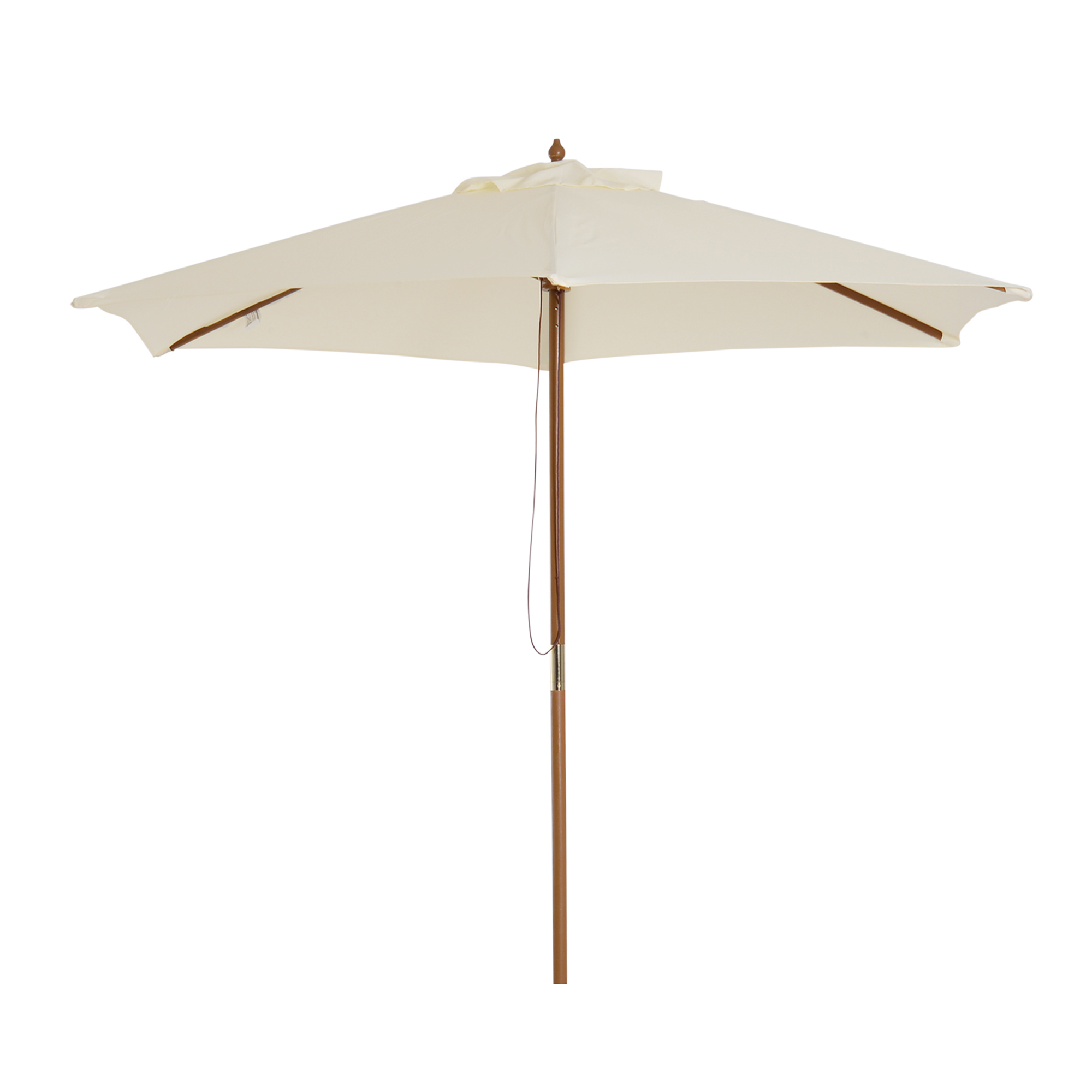 Outsunny Gerader Garten Sonnenschirm mit doppeltem Dach, groß Ø 2,5 x 2,3H m Bambusholz Creme Aosom