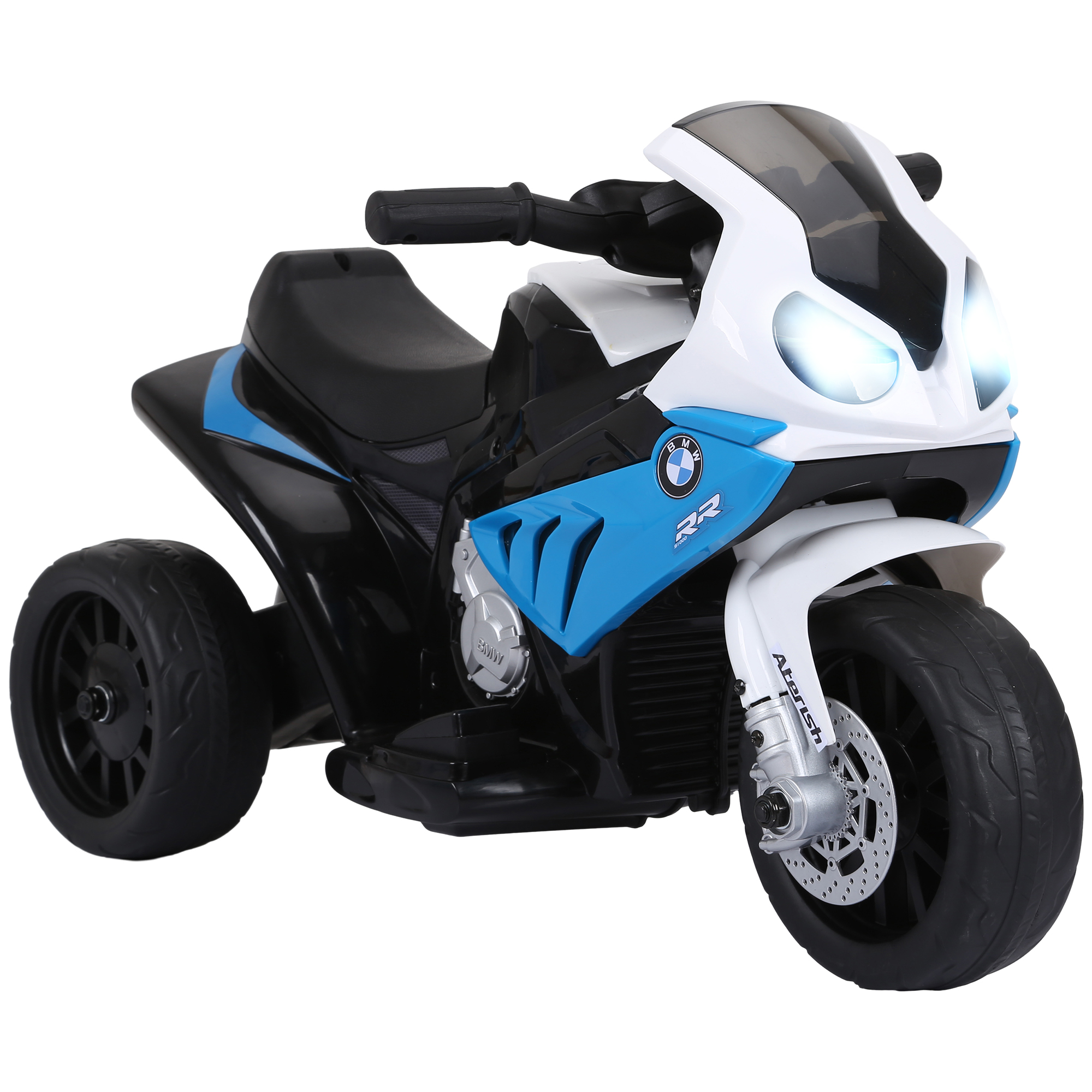 HOMCOM Kinder Elektro Motorrad offiziell lizenziertes BMW S1000 RR, 3 Räder, 6V und 2,5 Km/h, elektrisches Kinderauto mit Licht- und Soundeffekten, Kinder Motorrad, max. 20 kg Belastung, blau   Aosom