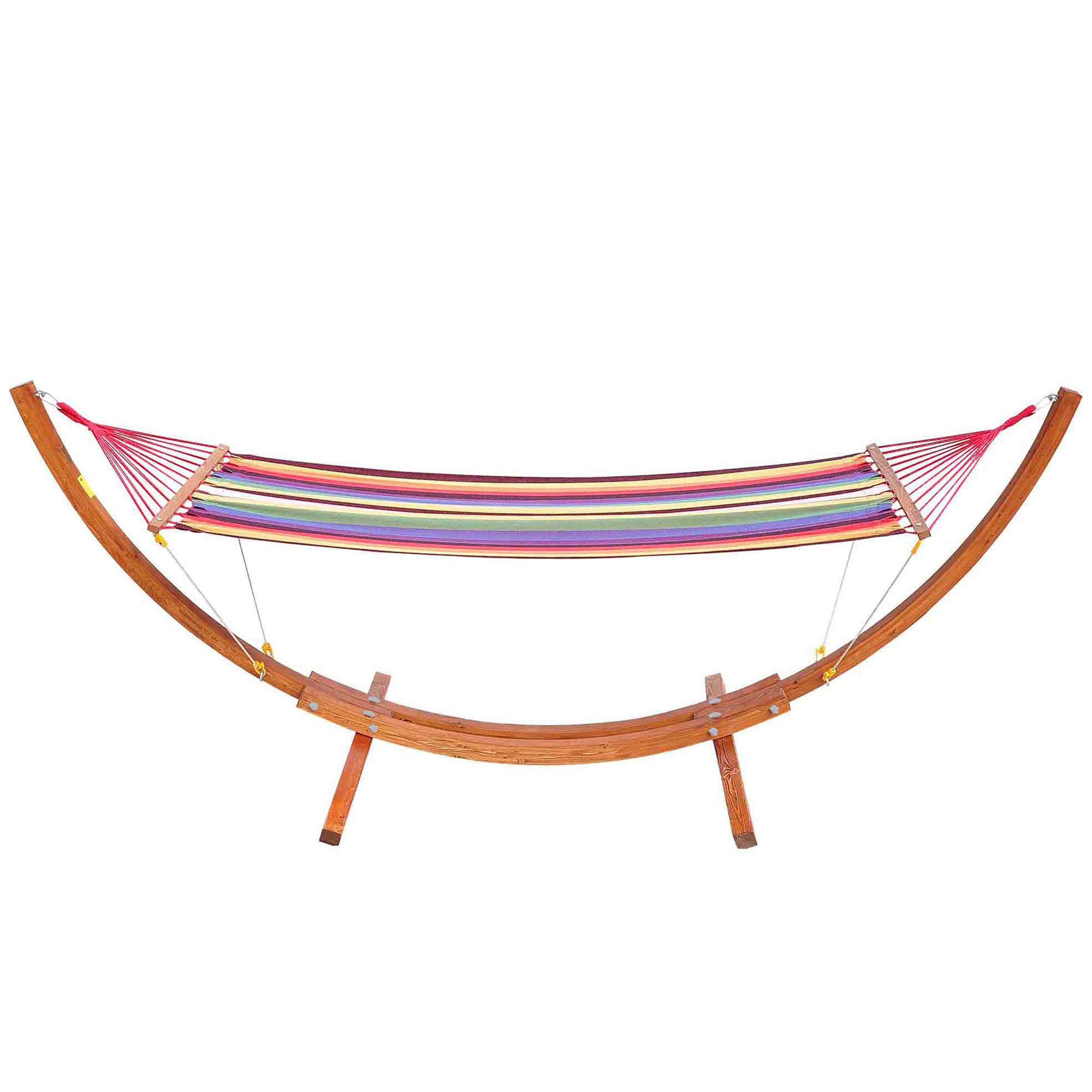 HOMCOM Garten-Hängematte mit Holzgestell Hängematte mit Ständer für 1 Person Maximale Belastung 120 kg   Aosom