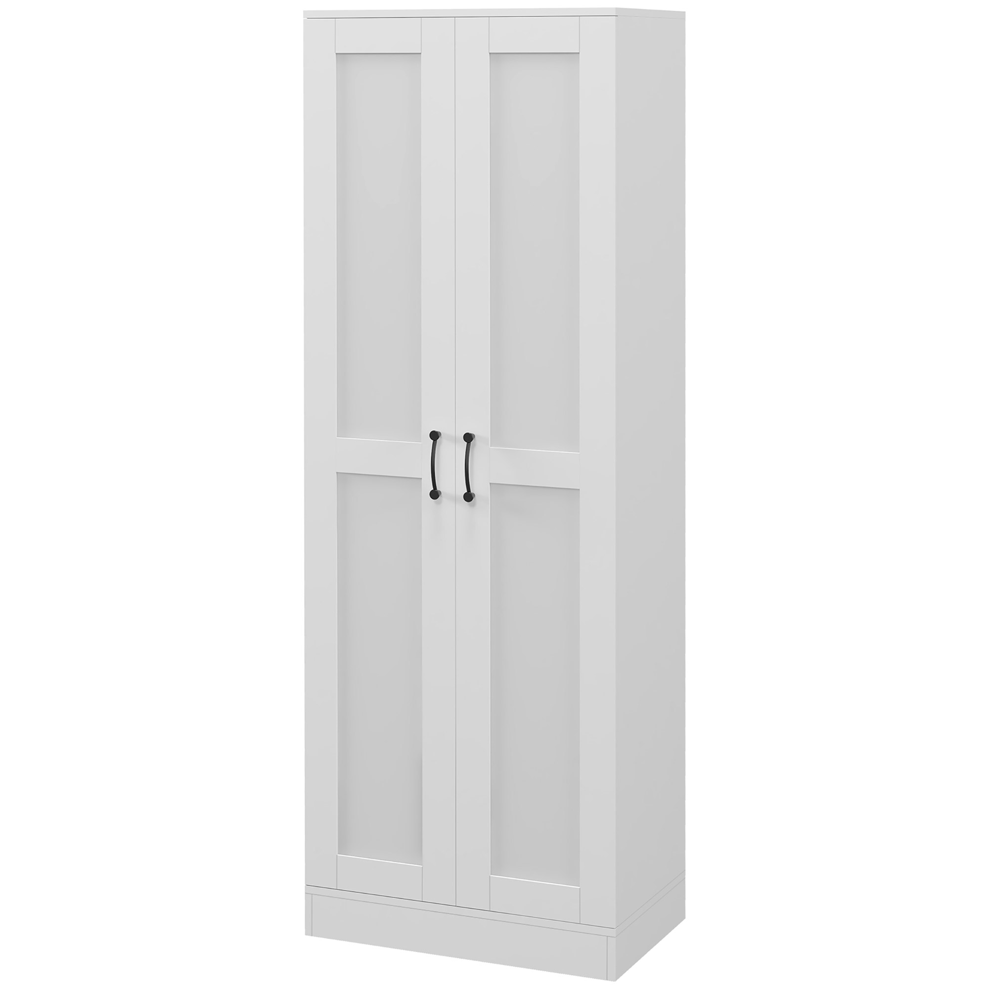 HOMCOM Schrank 2 Türen Aufbewahrungsmöbel mit 4 Regalen, zeitgenössischer Stil, multifunktional für Schlafzimmer, Büro, Küche, 60L x 36,5B x 175H cm, weiß   Aosom