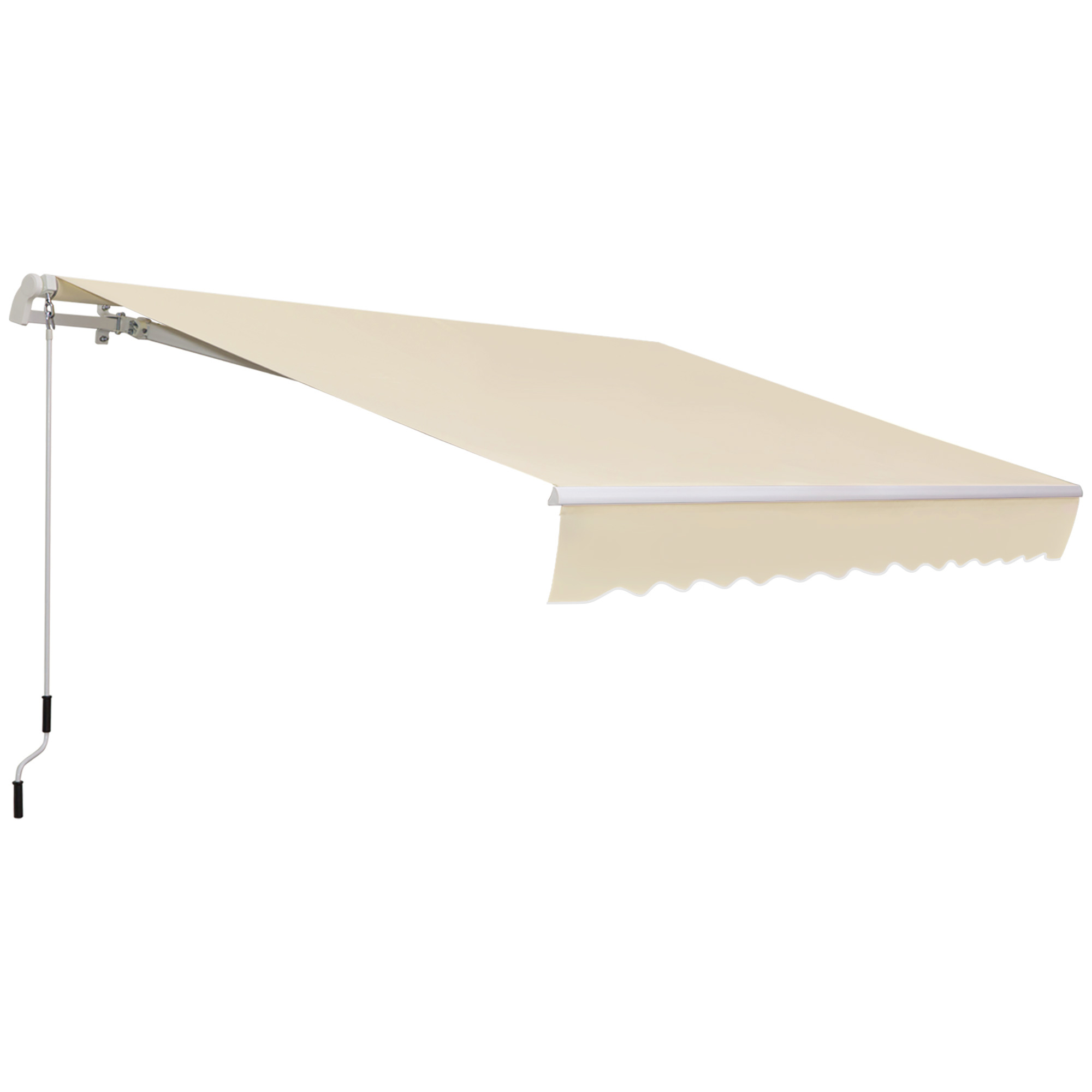 Outsunny Markisen-Sonnensegel manuell einstellbarer Winkel Aluminium Polyester wasserdicht 3,5L x 2,5B m Beige Aosom