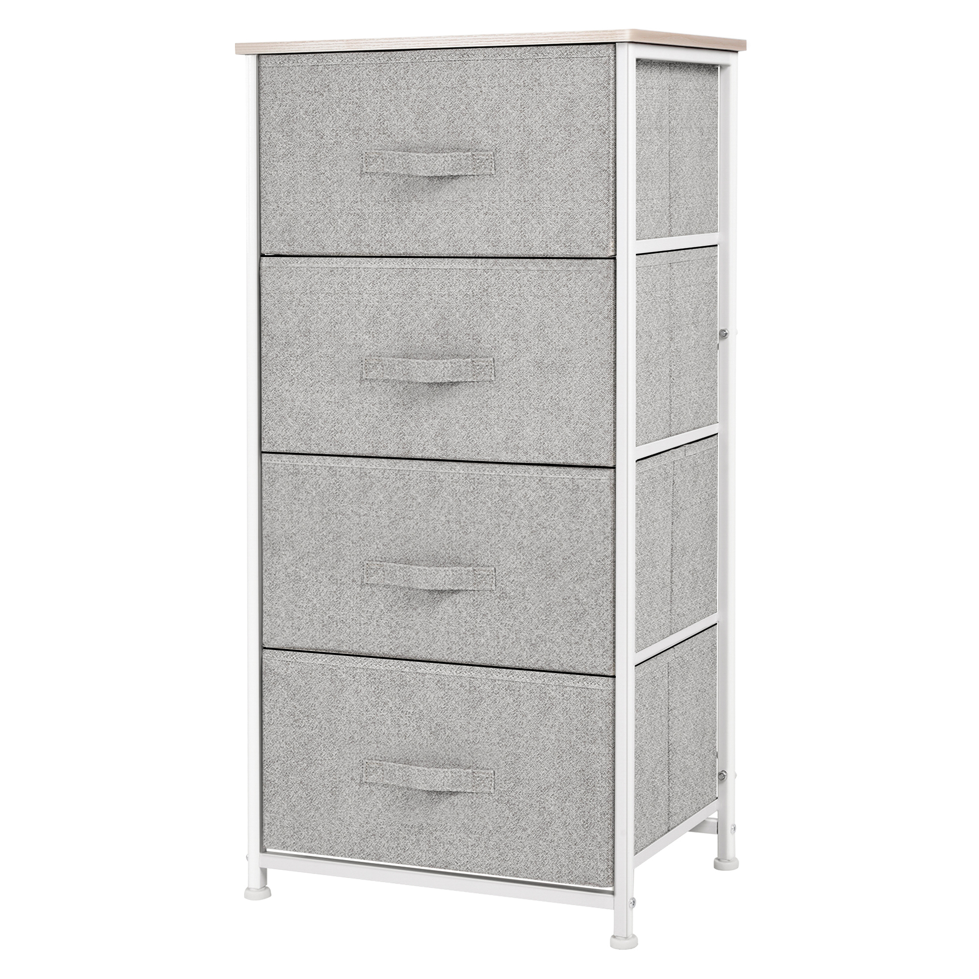 HOMCOM Kommode aus Stoff, Aufbewahrungsmöbel mit 4 Schubladen, Kommode Größe 45B x 30T x 92H cm, Metallrahmen   Aosom