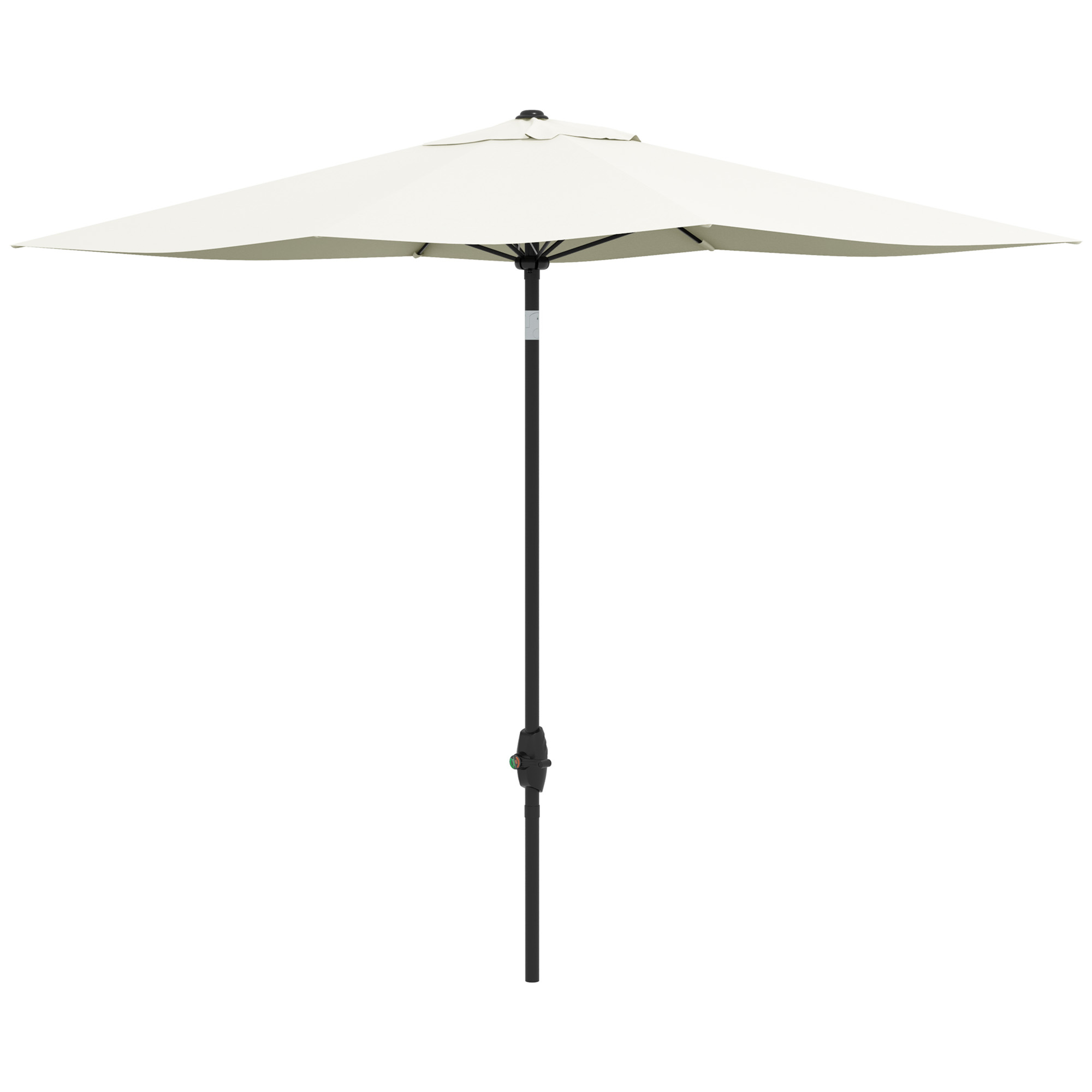 Outsunny Garten-Sonnenschirm Rechteckiger Schirm 2 x 3 m mit Kurbel, wasserabweisendes Polyestertuch 180 g/m² beige   Aosom