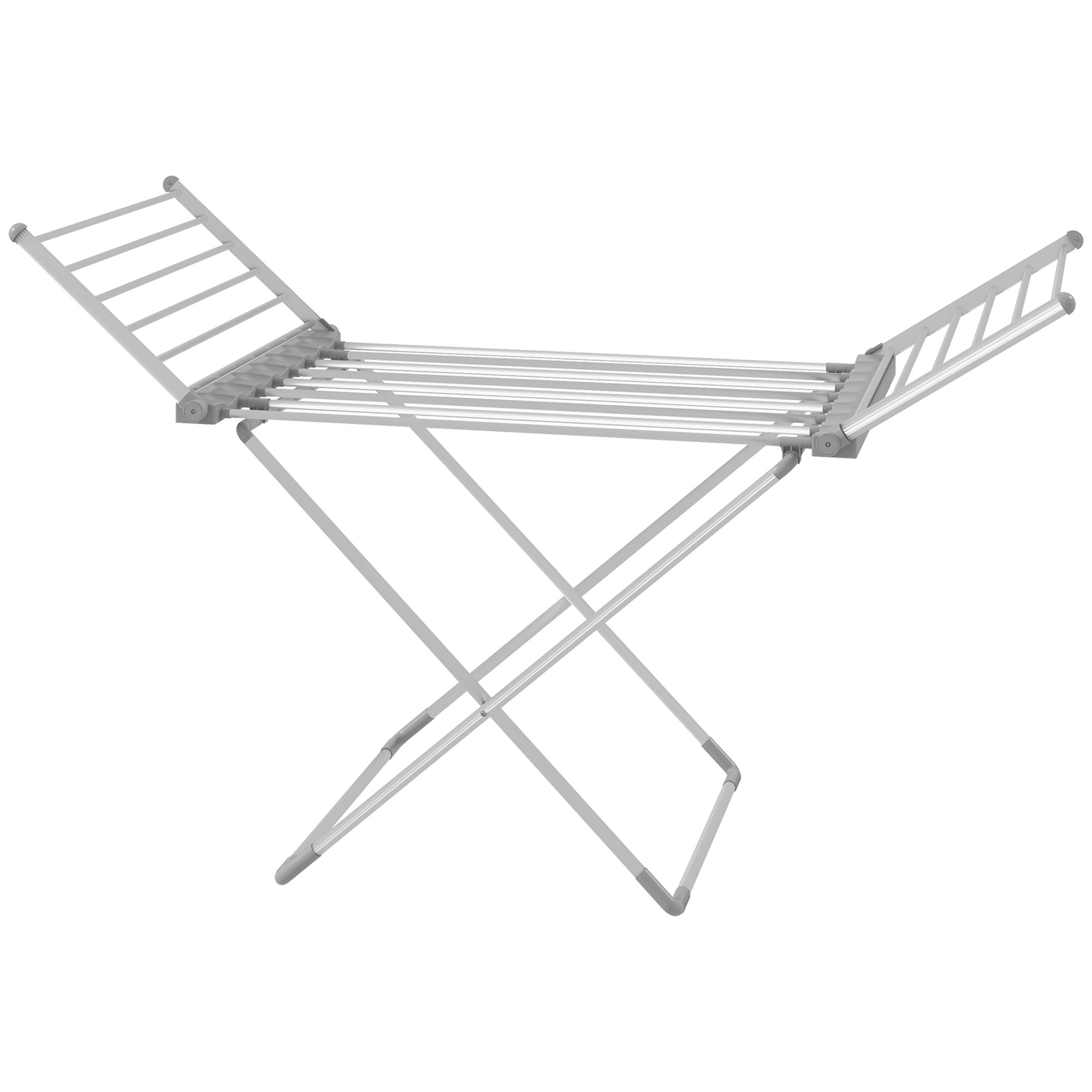 HOMCOM Wäscheständer Trockner klappbar 2 ausziehbare seitliche Flügel Aluminiumlegierung 144 x 53 x 96 cm   Aosom