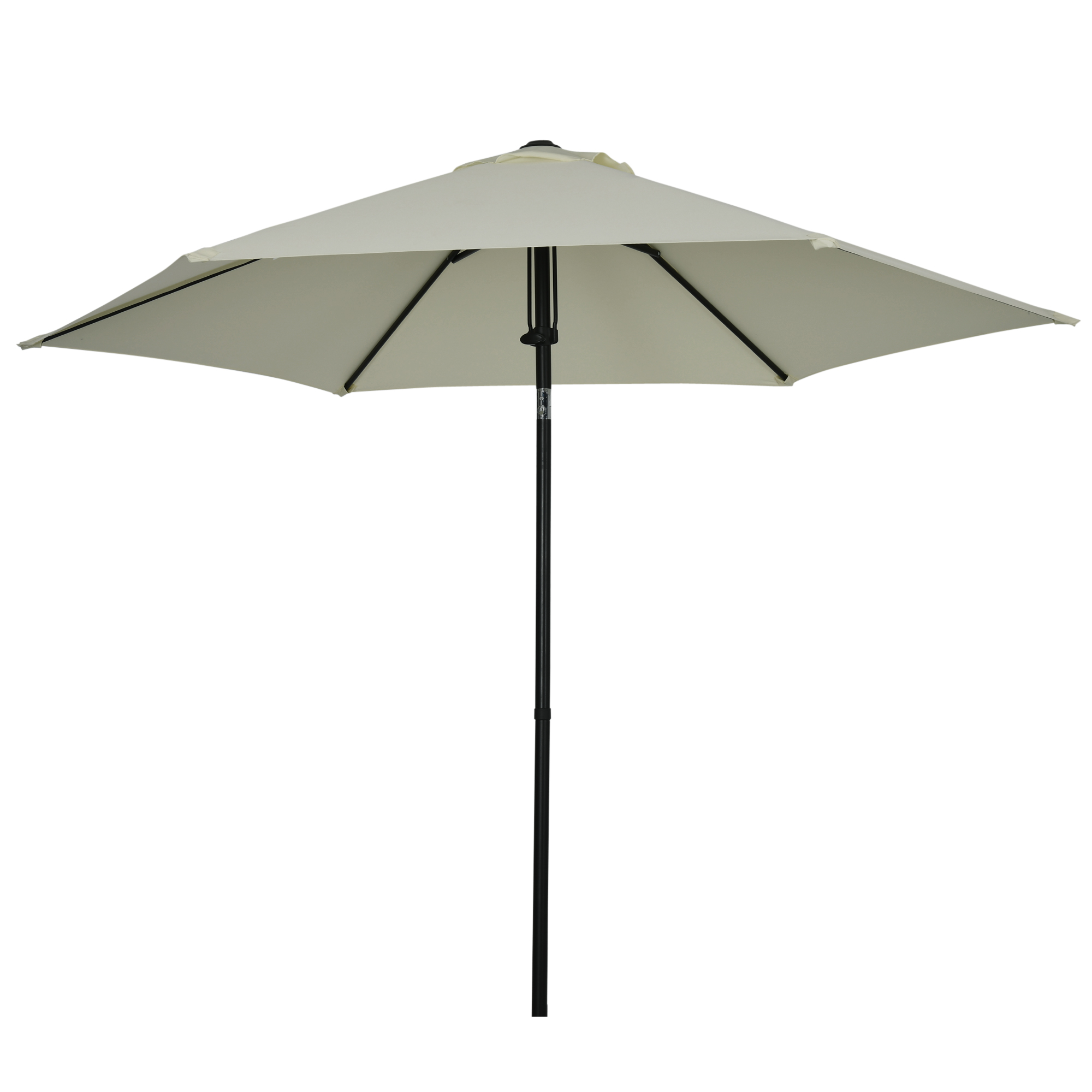Outsunny Garten-Sonnenschirm neigbarer gerader Sonnenschirm mit manueller Drucköffnung mit Belüftung aus Metall Polyester mit hoher Dichte 180g/m² Abm. Ø 265 x 235H cm hellgrau   Aosom