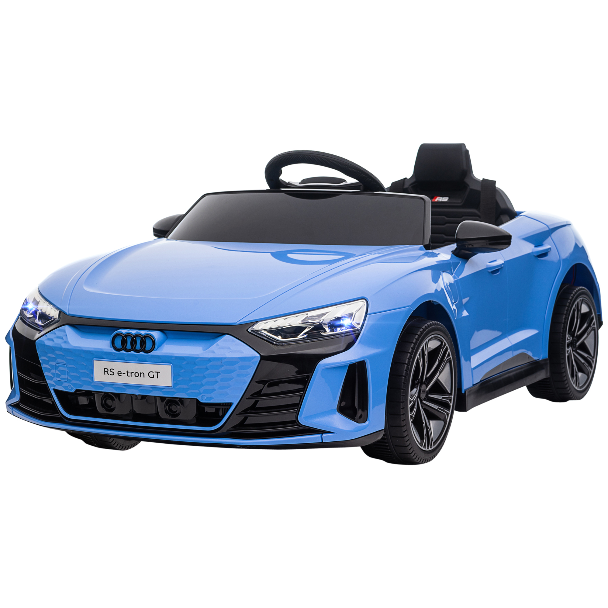 HOMCOM Elektroauto für Kinder 12 V - mit Fernbedienung der Eltern - V. Max. 5 km/h - Soundeffekte, Lichter - Audi RS E-tron GT Blau   Aosom