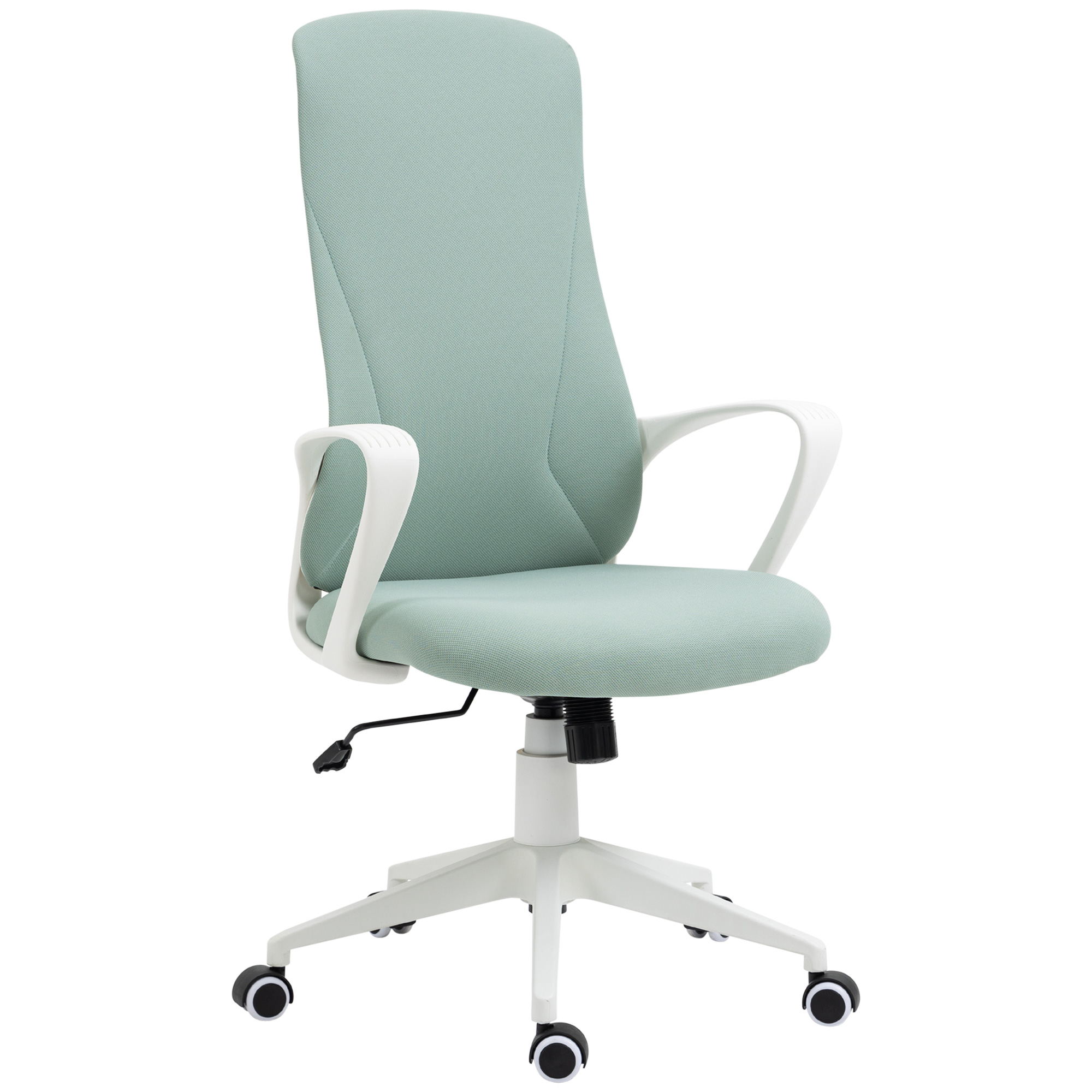Vinsetto Bürostuhl Manager ergonomischer Bürostuhl mit Armlehnen und drehbaren Rollen - verstellbare Neigungs- und Höhenfunktion 62L x 56B x 119,5H cm - Grün Aosom