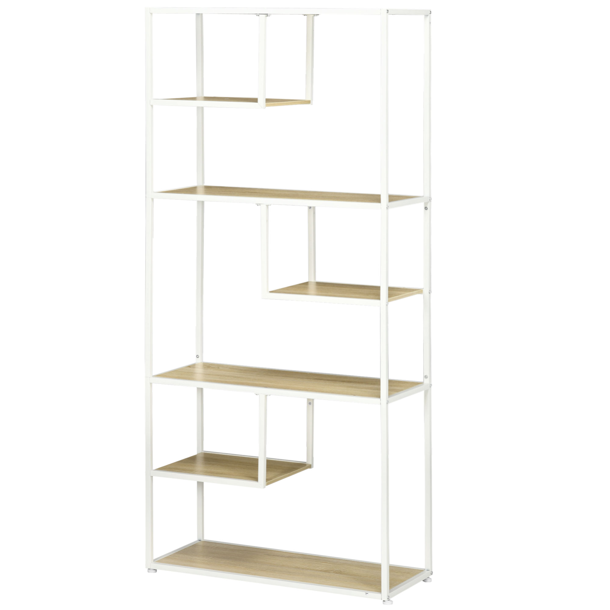 HOMCOM Bücherregal Regal mit 7 Ebenen Metallrahmen Industriestil für Wohnzimmer Schlafzimmer Küche - 83 x 34 x 180 cm Aosom