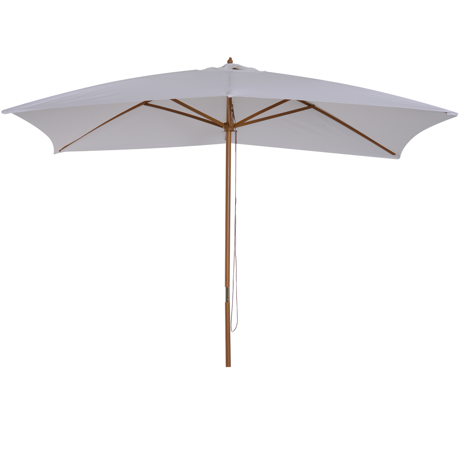 Outsunny Rechteckiger Sonnenschirm Sonnenschirm für den Garten große Größe mit den Maßen 3L x 2B x 2,5H m weiß   Aosom