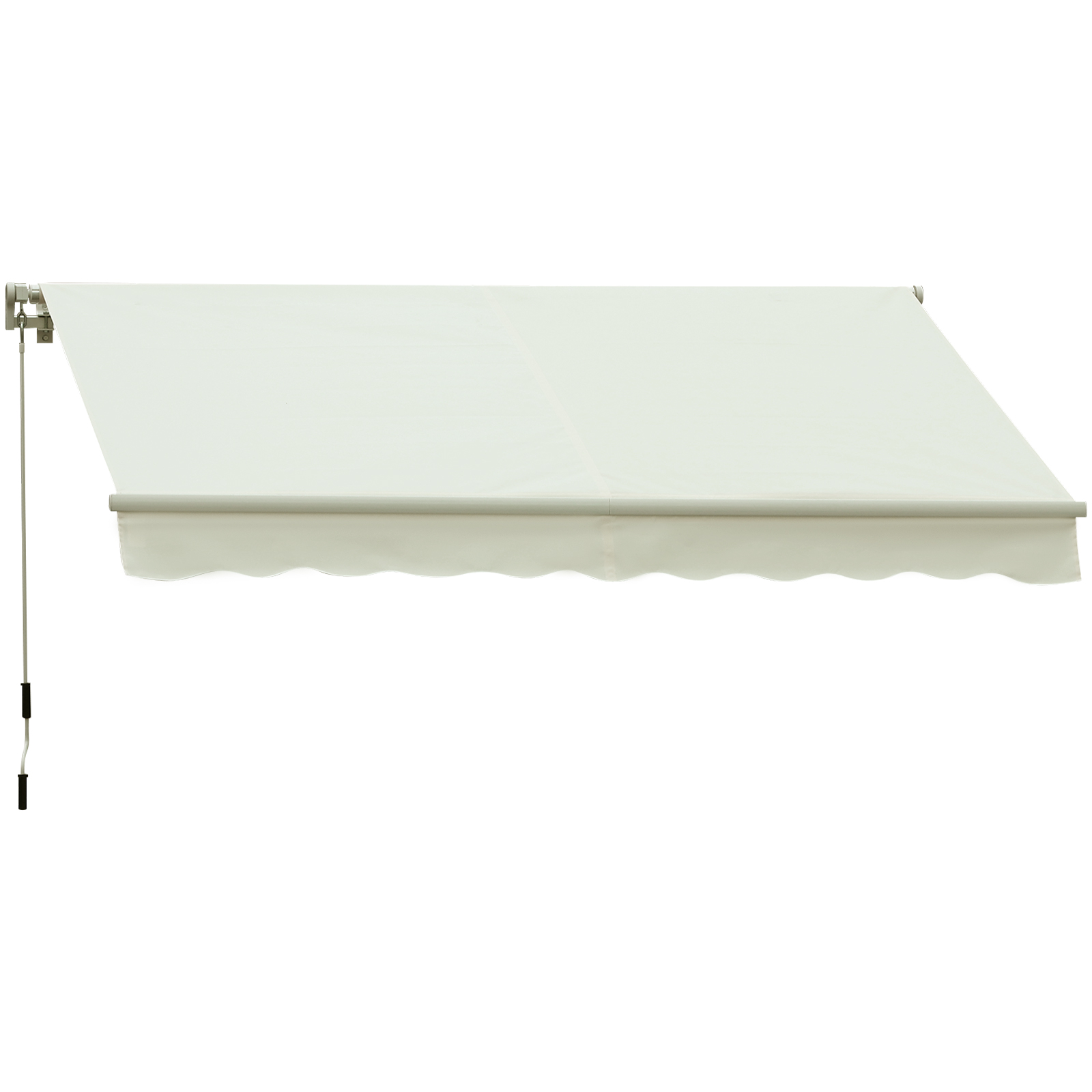 Outsunny Markise Manuell einziehbarer verstellbarer Winkel aus Aluminium Polyester wasserdicht 3 m L x 2,5 m B Creme Aosom
