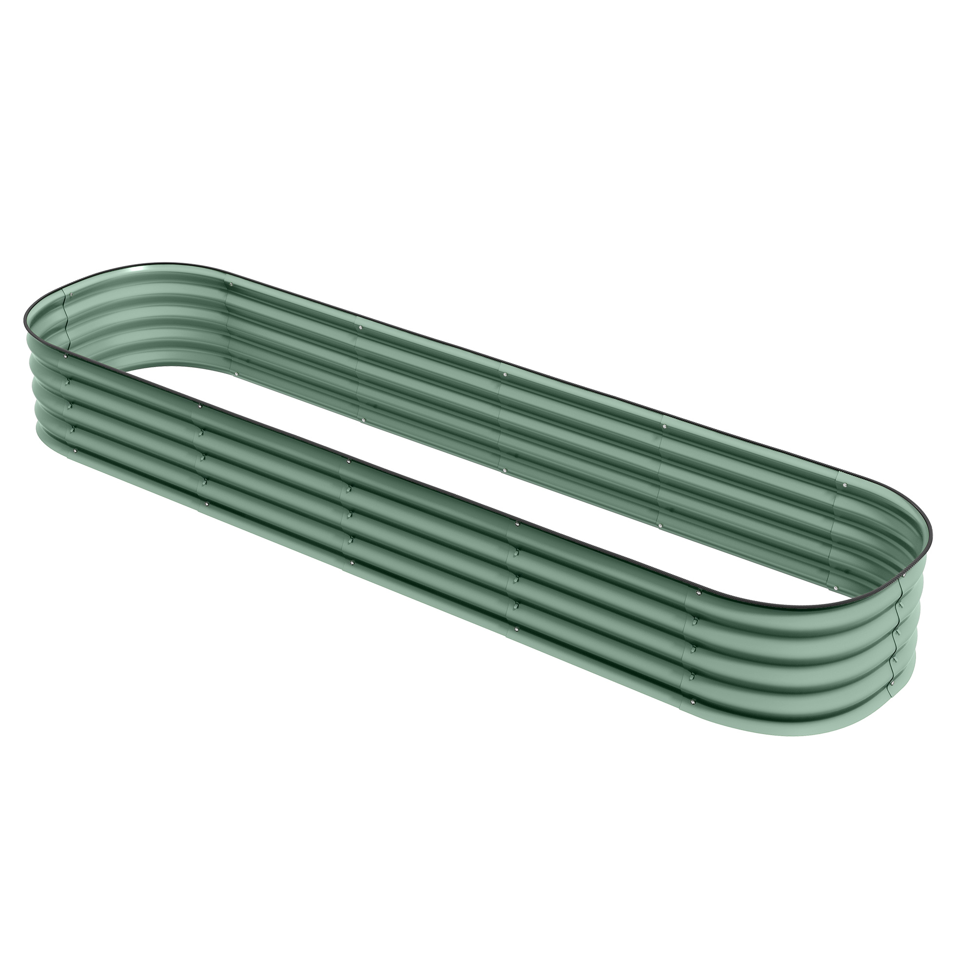 Outsunny Hochbeet Gartenbeet aus modularem Stahl für Gemüse, Pflanzen, Blumen, Maße 240 x 62 x 30cm, Grün Aosom