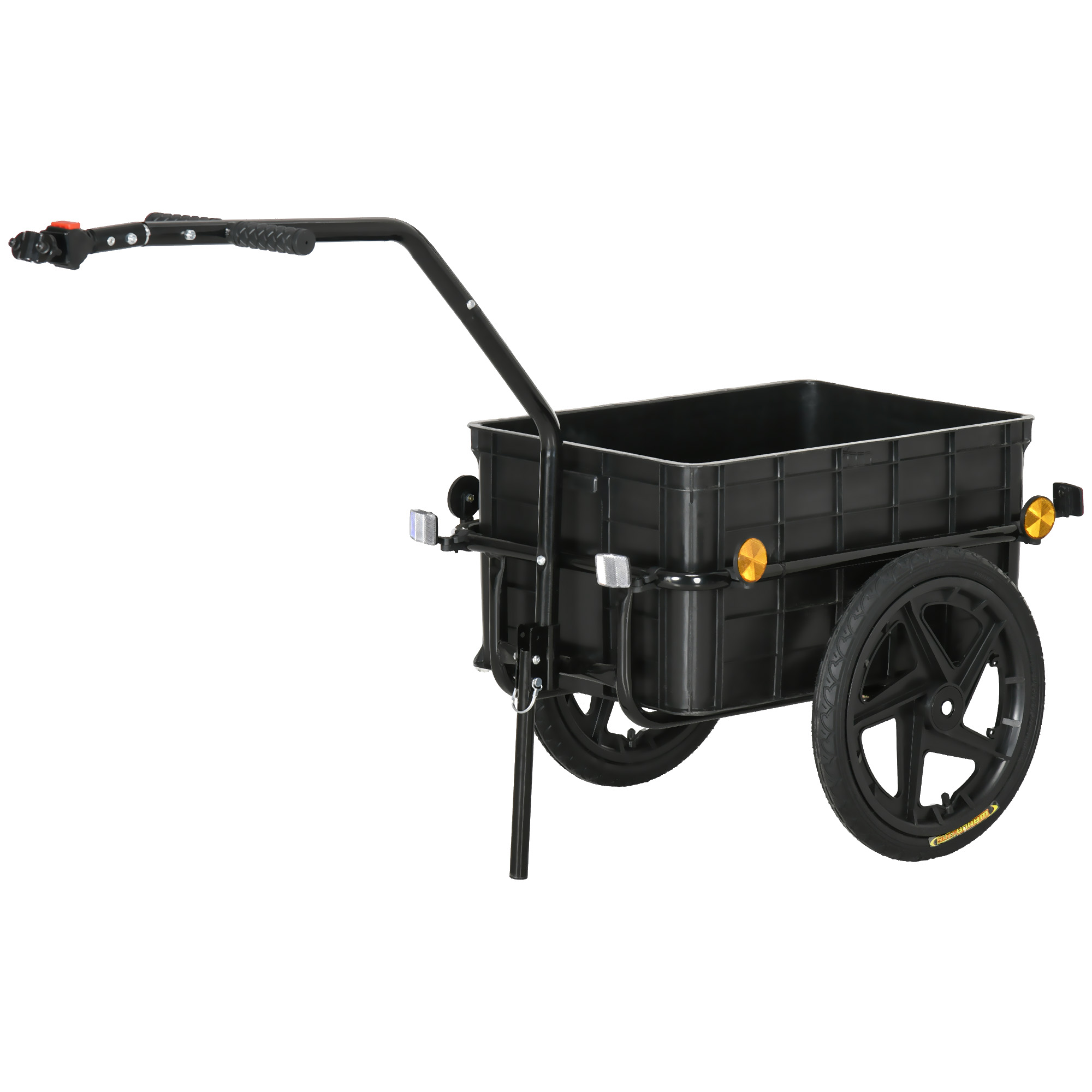 HOMCOM Fahrradanhänger Transportanhänger für Fahrrad 144L x 59B x 80H cm, universelle Anhängestange aus Stahl schwarz grau   Aosom