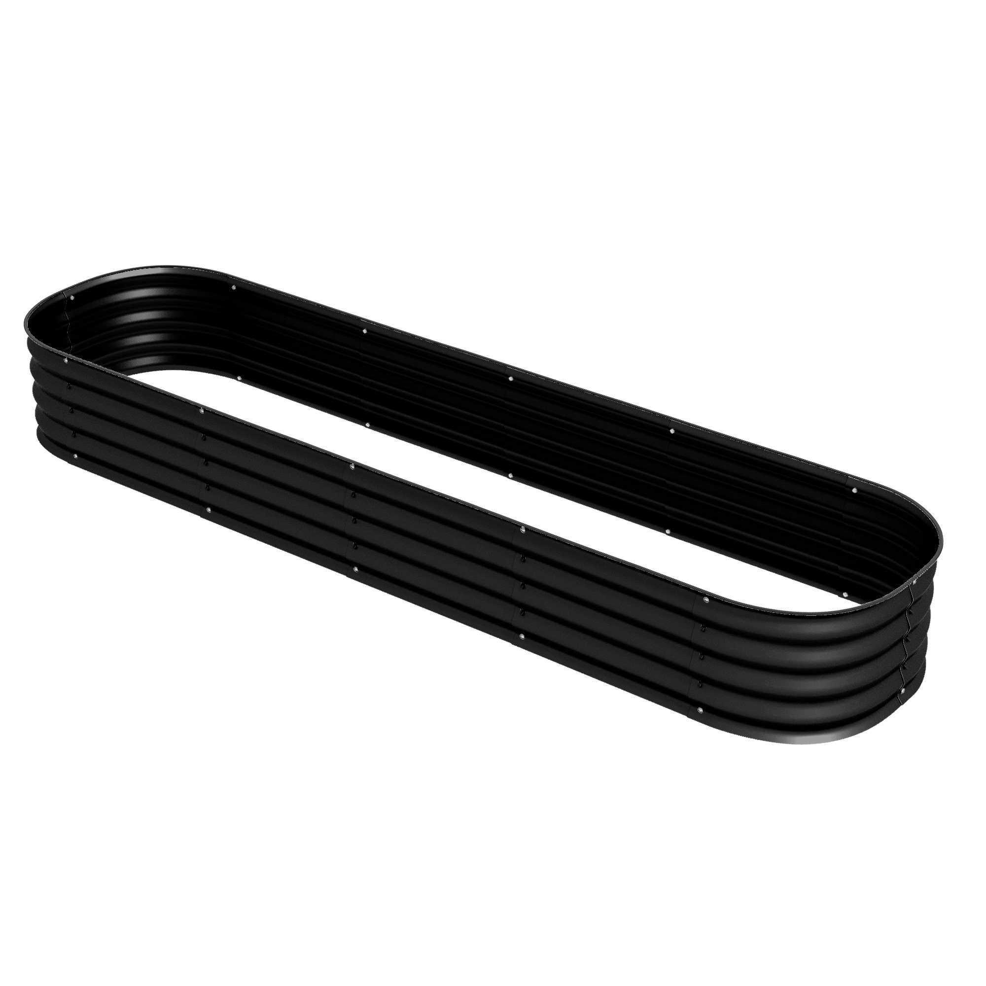 Outsunny Hochbeet Pflanzkasten für Garten aus modularablem Stahl für Gemüse, Pflanzen, Blumen, Maße 240 x 62 x 30cm, Schwarz   Aosom