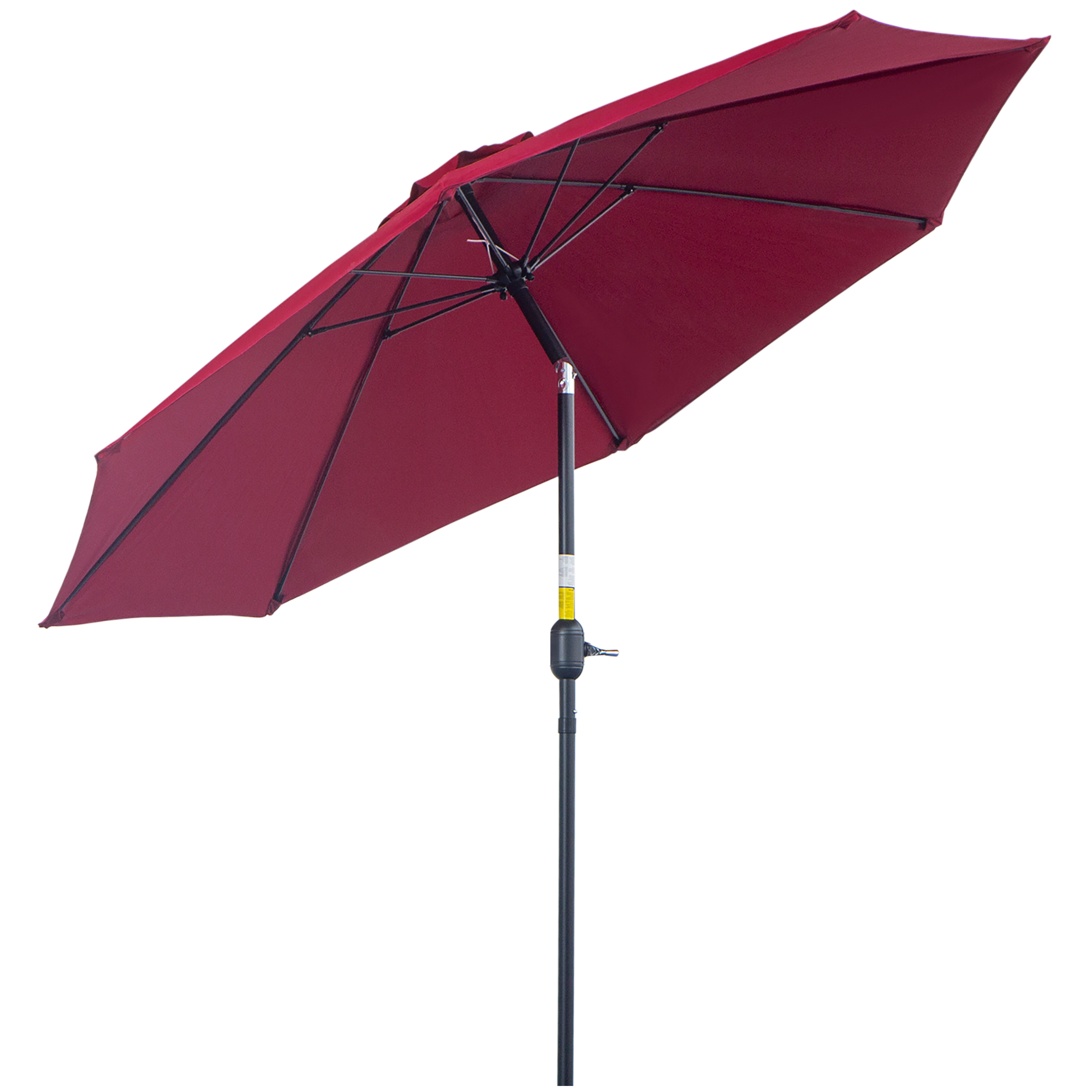 Outsunny Garten Sonnenschirm Neigbarer Aluminium Fiberglas Polyester Durchmesser 2,65 m Farbe Rot   Aosom