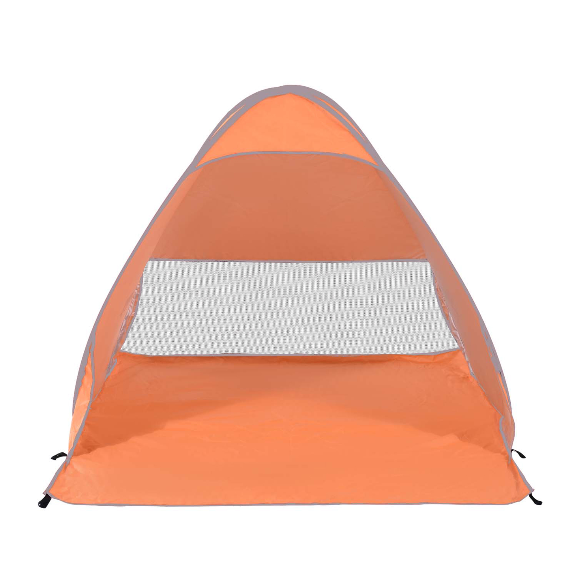 Outsunny Strandzelt Pop-up Automatik UV Schutz hinteres Fenster großer Bodenteppich orange   Aosom