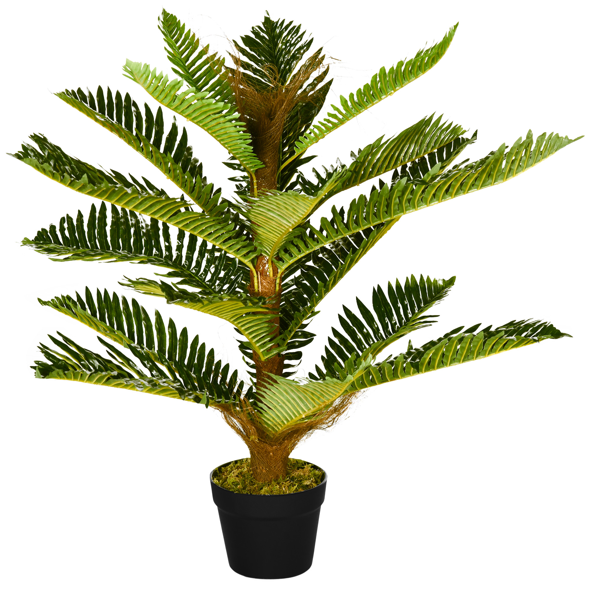 HOMCOM Künstlicher Palmenbaum 85 cm mit 18 großen Blättern sehr realistisch Topf inklusive Aosom