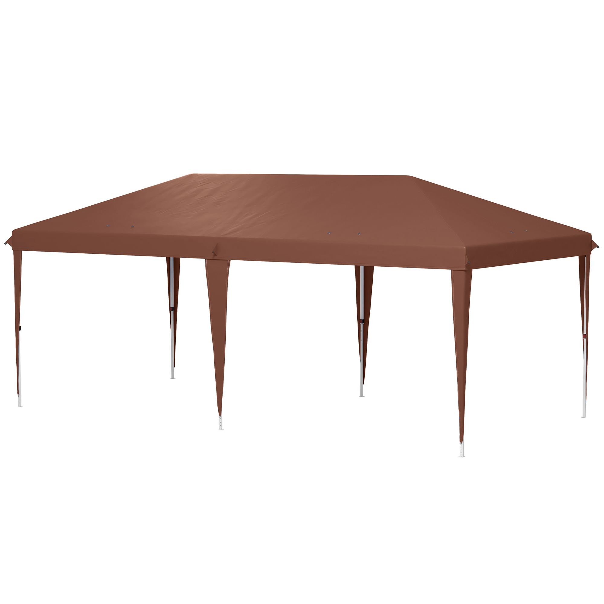 Outsunny Tonnelle 6 x 3 m Garten-Pavillon-Zelt Pop-up-Falt-Zelt Tragetasche inklusive Epoxidstahl Oxford Hochdichtes Braun   Aosom