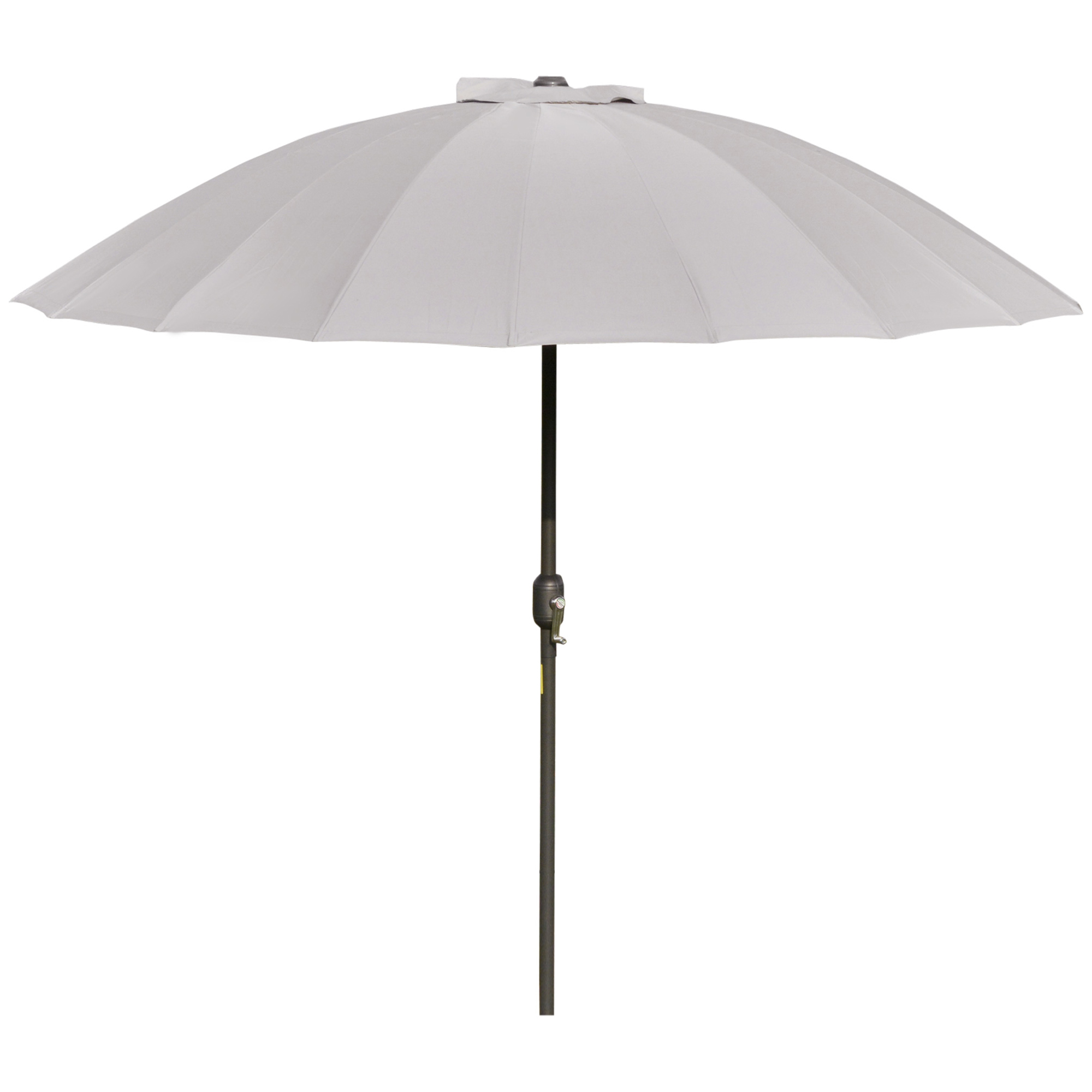 Outsunny Sonnenschirm runder Gartenschirm neigbar mit 18 Glasfaserstreben Kurbel Mast aus Metall Glasfaser Ø 2,5 m dichtes Polyester-Gewebe in Grau Aosom