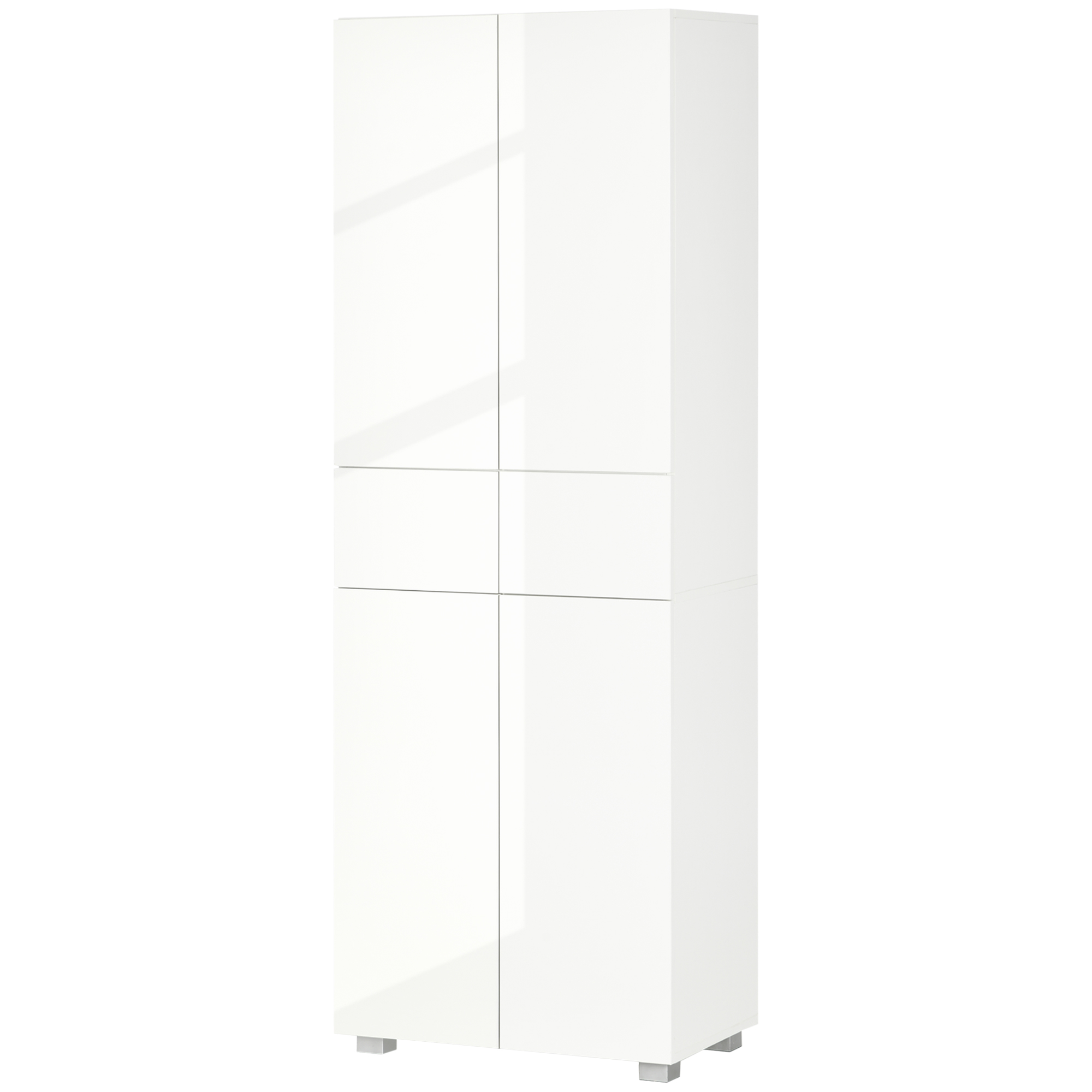 HOMCOM Küchenschrank Buffet Küchenmöbel mit 4 Türen und 2 Schubladen Weiß lackiert Modernes Design 60 x 35 x 170 cm   Aosom