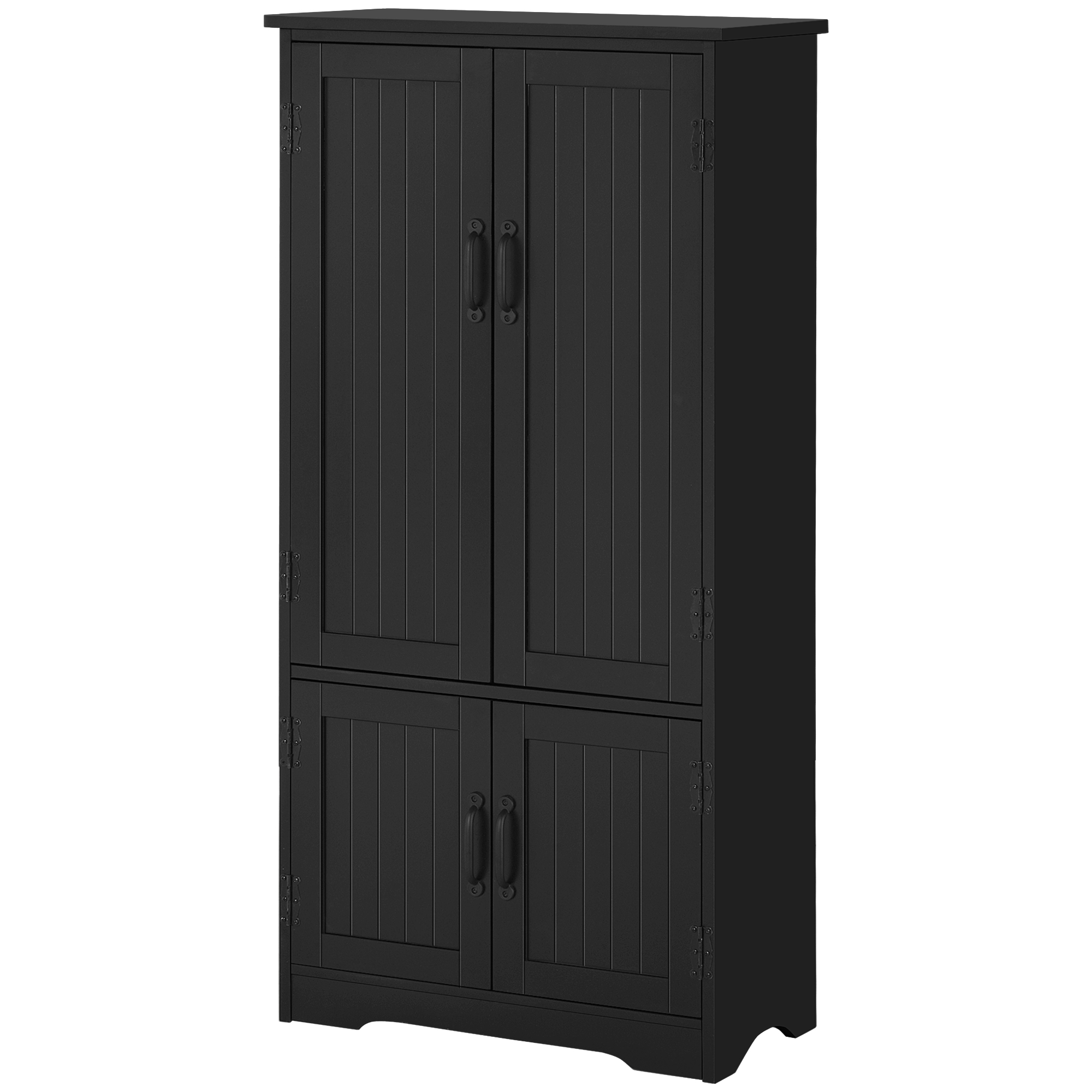 HOMCOM Küchenbuffet, zeitgenössischer Küchenschrank mit vielen Staumöglichkeiten, 2 Schränke, 3 Regale, MDF-Spanplatten in Schwarz   Aosom