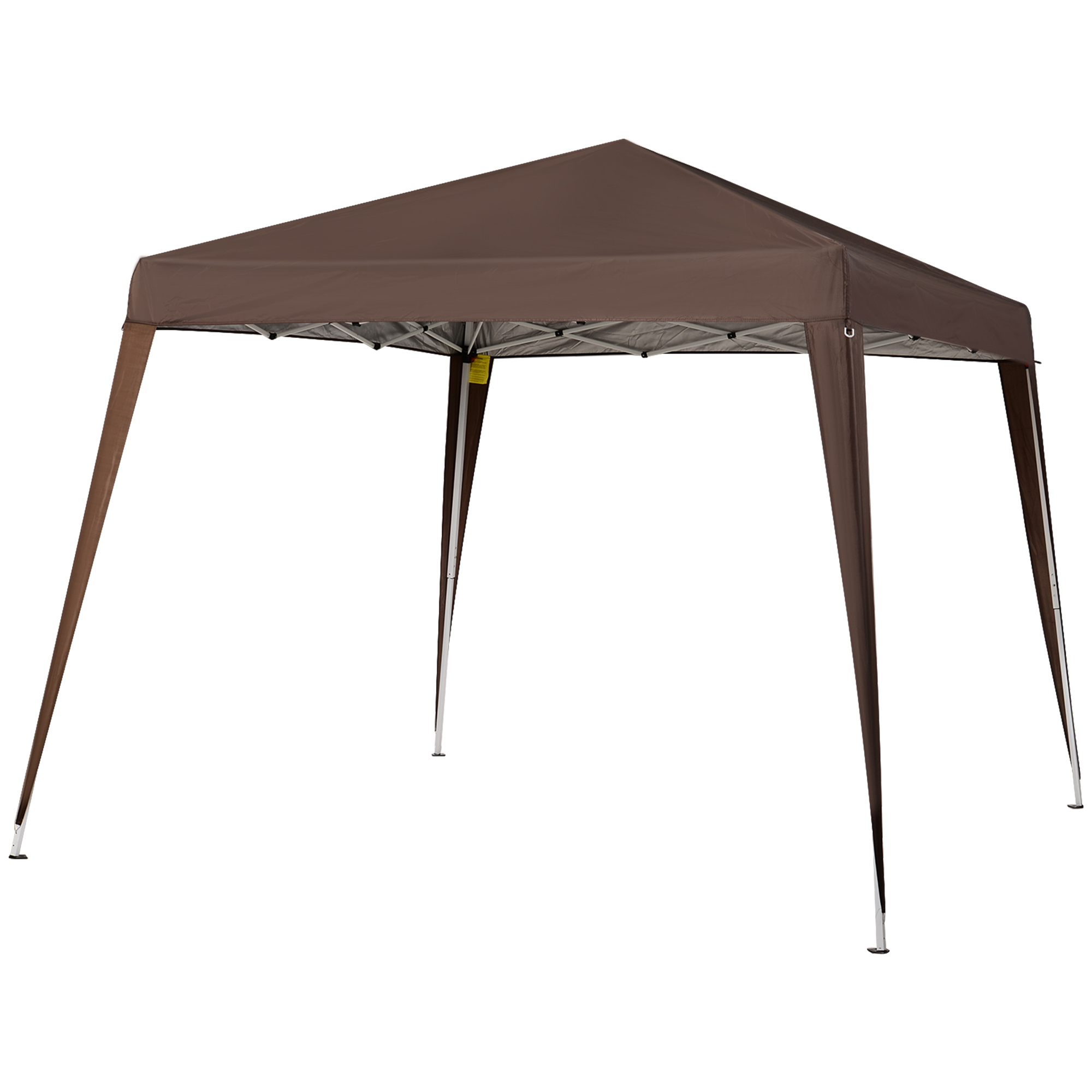 Outsunny Pavillon Gartenpavillon Pop-up Faltbar 2,4 x 2,4 m Stahl Oxford Polyester wasserdicht UV-Schutz mit Tragetasche Schokolade   Aosom