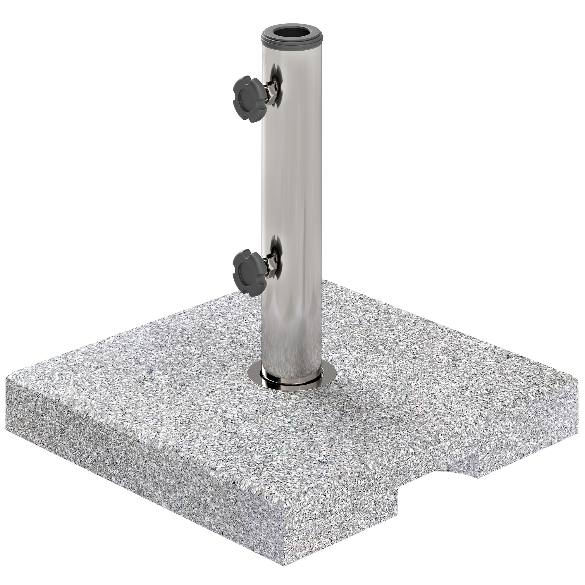 Outsunny Sonnenschirmständer aus Granit 21kg Schirmständer, Quadratisch Schirmhalter, Schirmgewicht, Ständer für Sonnenschirm 32/38/48mm Rohrdurchmesser, für Balkon, Terasse, Garten, Grau   Aosom