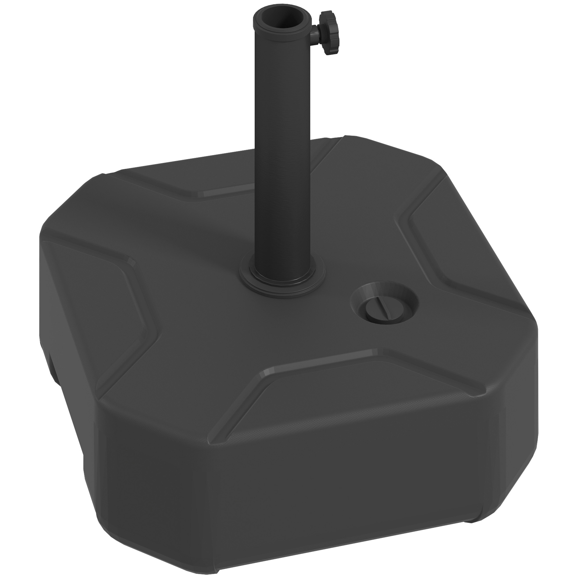 Outsunny Sonnenschirmständer bis 25 kg befüllbar Schirmständer, Quadratisch Schirmhalter, Schirmgewicht, Ständer für Sonnenschirm 38/48mm Rohrdurchmesser, für Balkon, Terasse, Garten, Schwarz Aosom