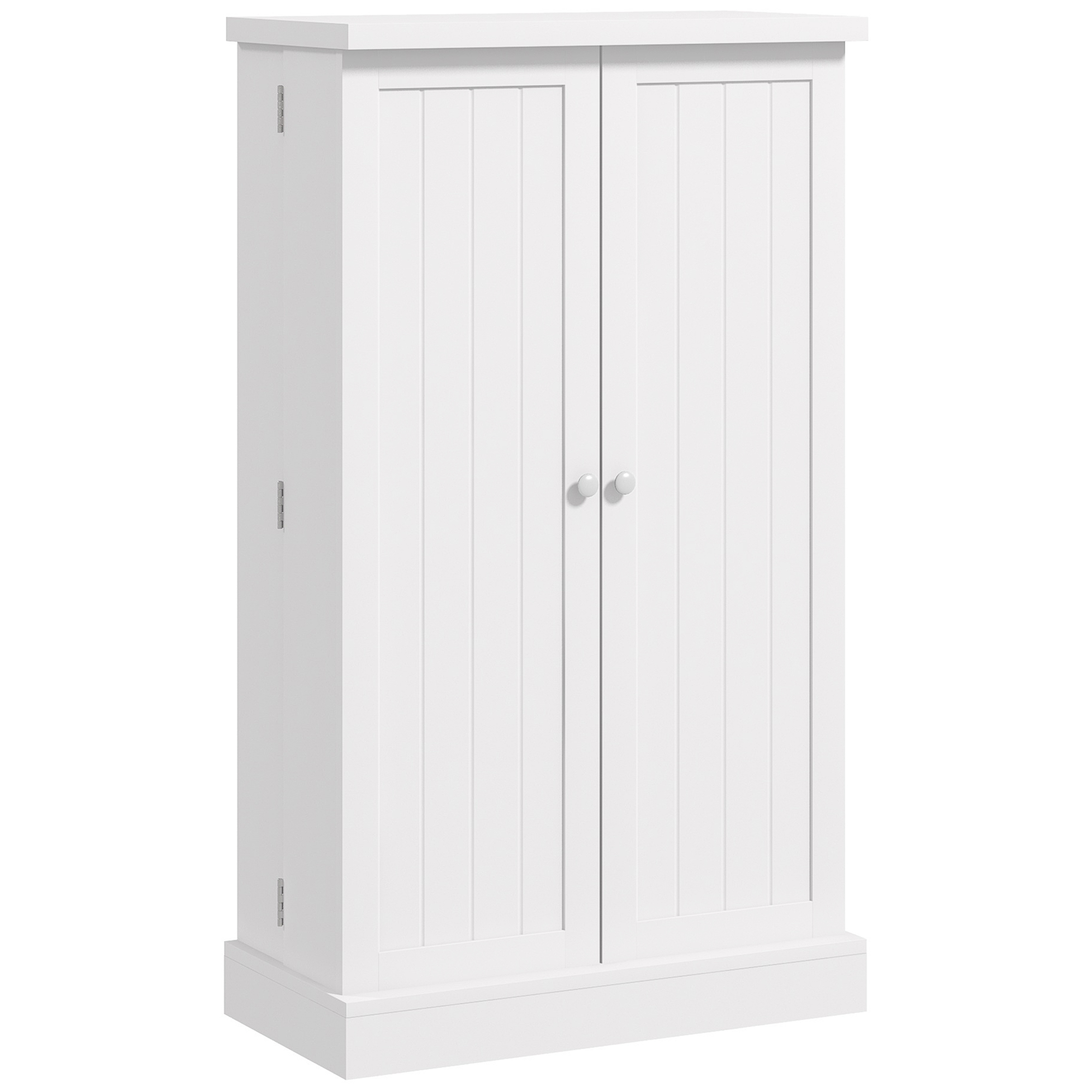 HOMCOM Schrank Küchenmöbel Speisekammer 2 Türen mit 5 Regalen und 12 Ablagen - Maße 60L x 30B x 104H cm - weiß   Aosom