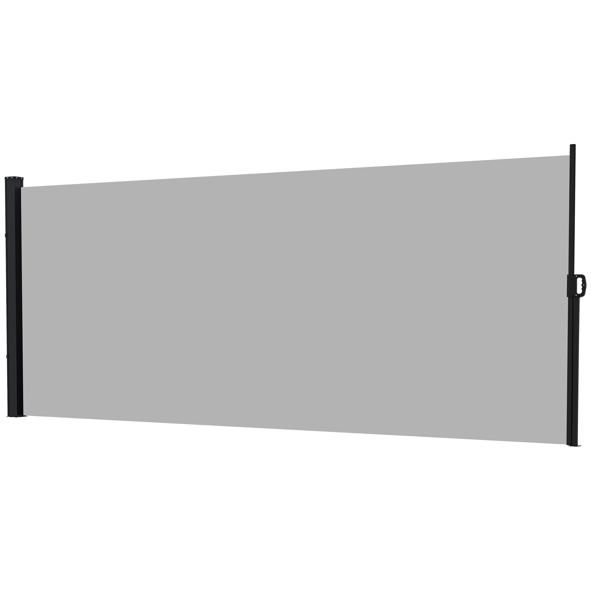 Outsunny Seitenmarkise ausziehbarer Sichtschutz Paravent Garten 4L x 1,80H m Alu. Polyester UV-beständig Hochdicht 180 g/m² Hellgrau Aosom