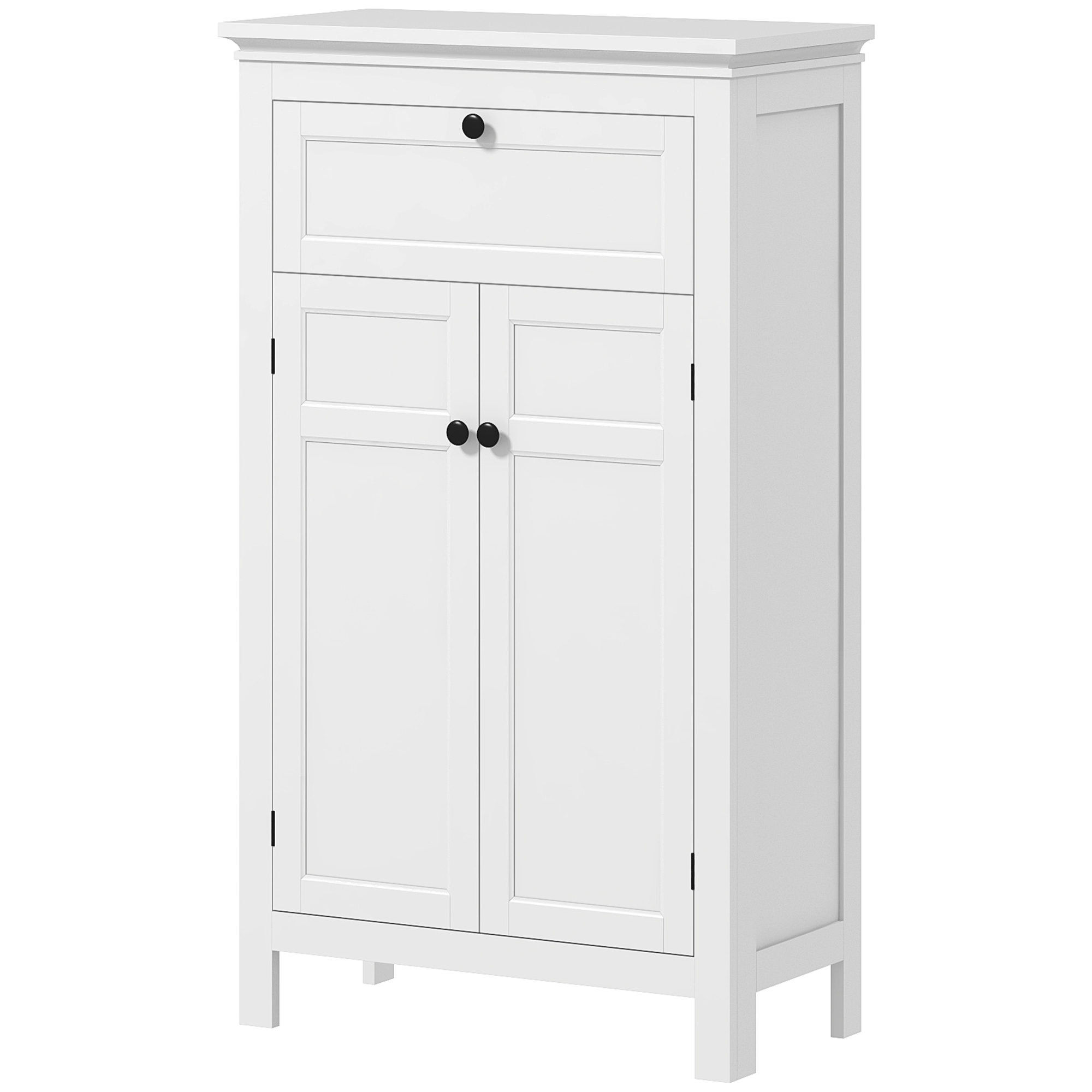 HOMCOM Badezimmerschrank Aufbewahrungsschrank Badezimmerschrank mit Schublade und Schrank, verstellbare Regale, für Badezimmer, Wohnzimmer, Küche - 60 x 30 x 102,5 cm, weiß   Aosom